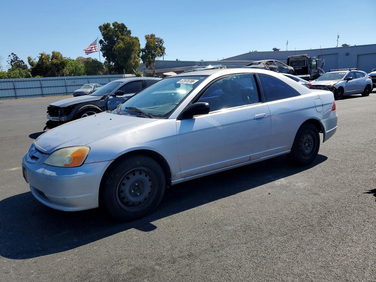 2002 Honda Civic Lx Silver vin: 1HGEM22682L063468