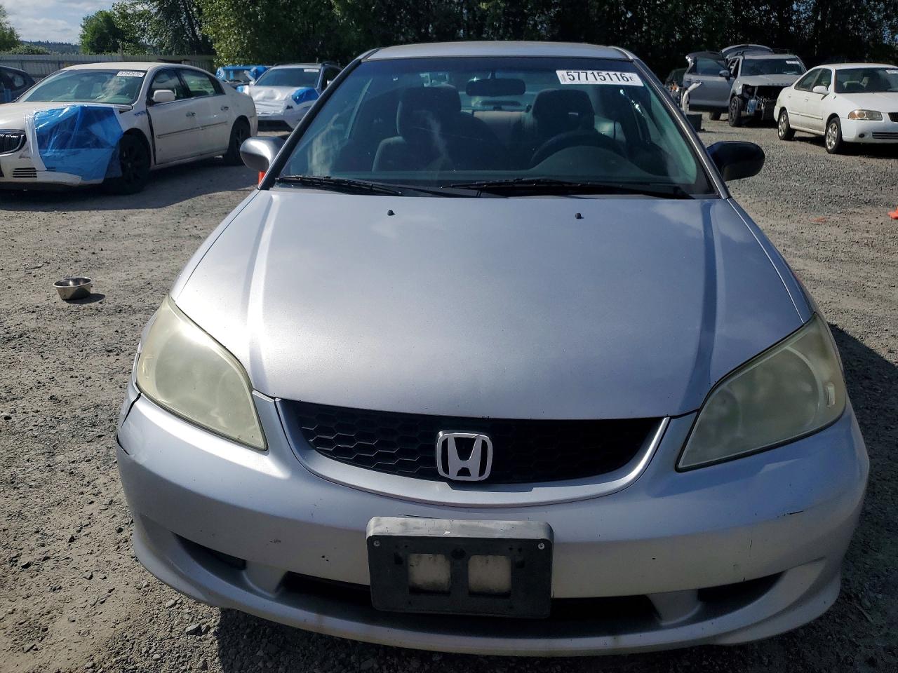 2005 Honda Civic Hx Серебряный vin: 1HGEM22845L059536