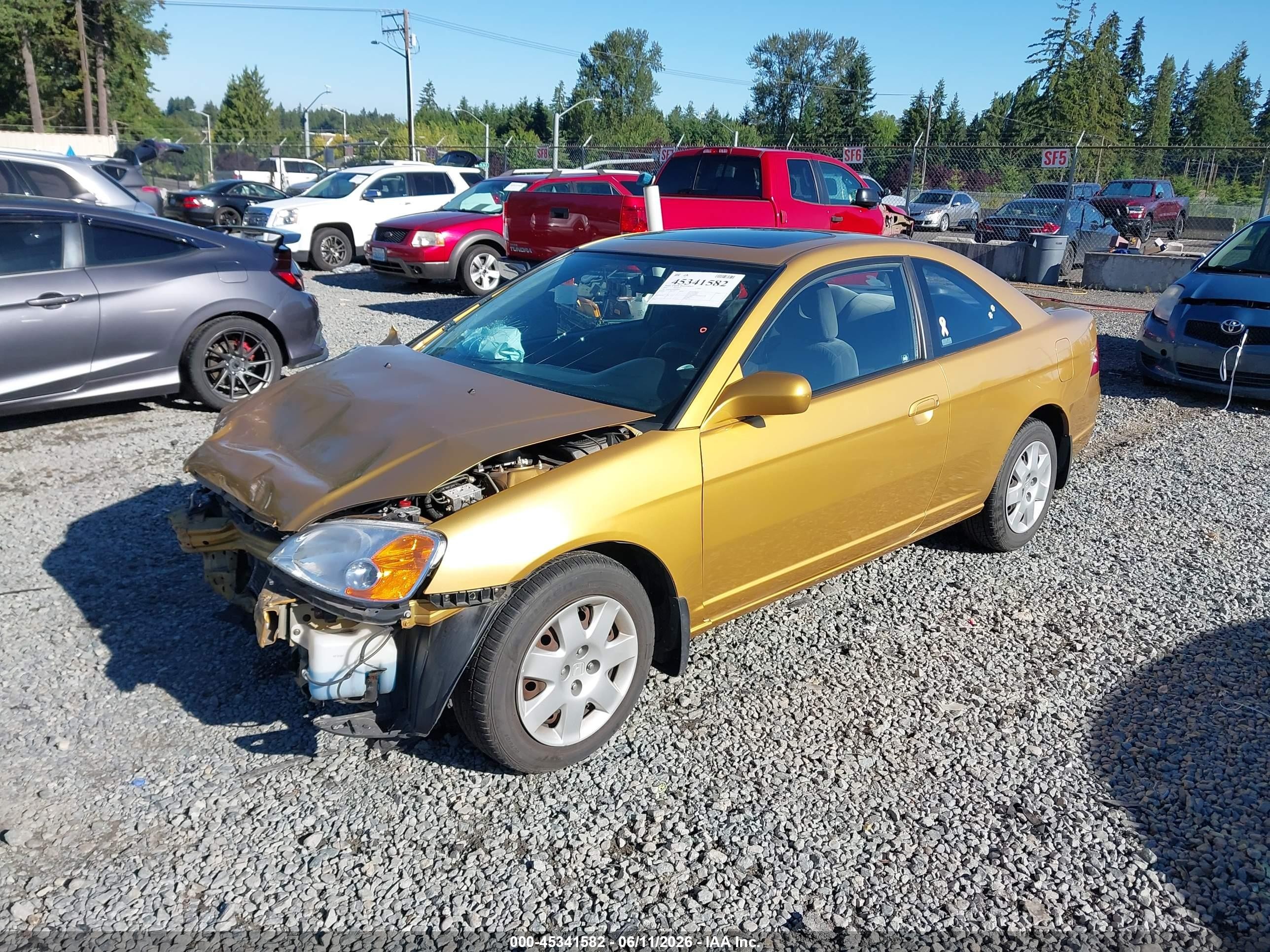 2001 Honda Civic Ex Gold vin: 1HGEM22901L004844