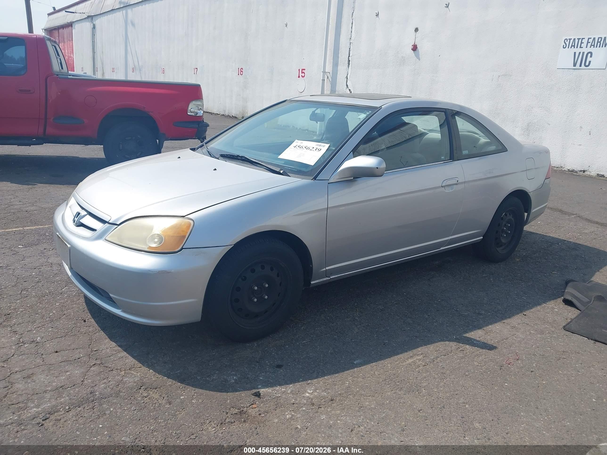 2001 Honda Civic Ex Silver vin: 1HGEM22901L016718