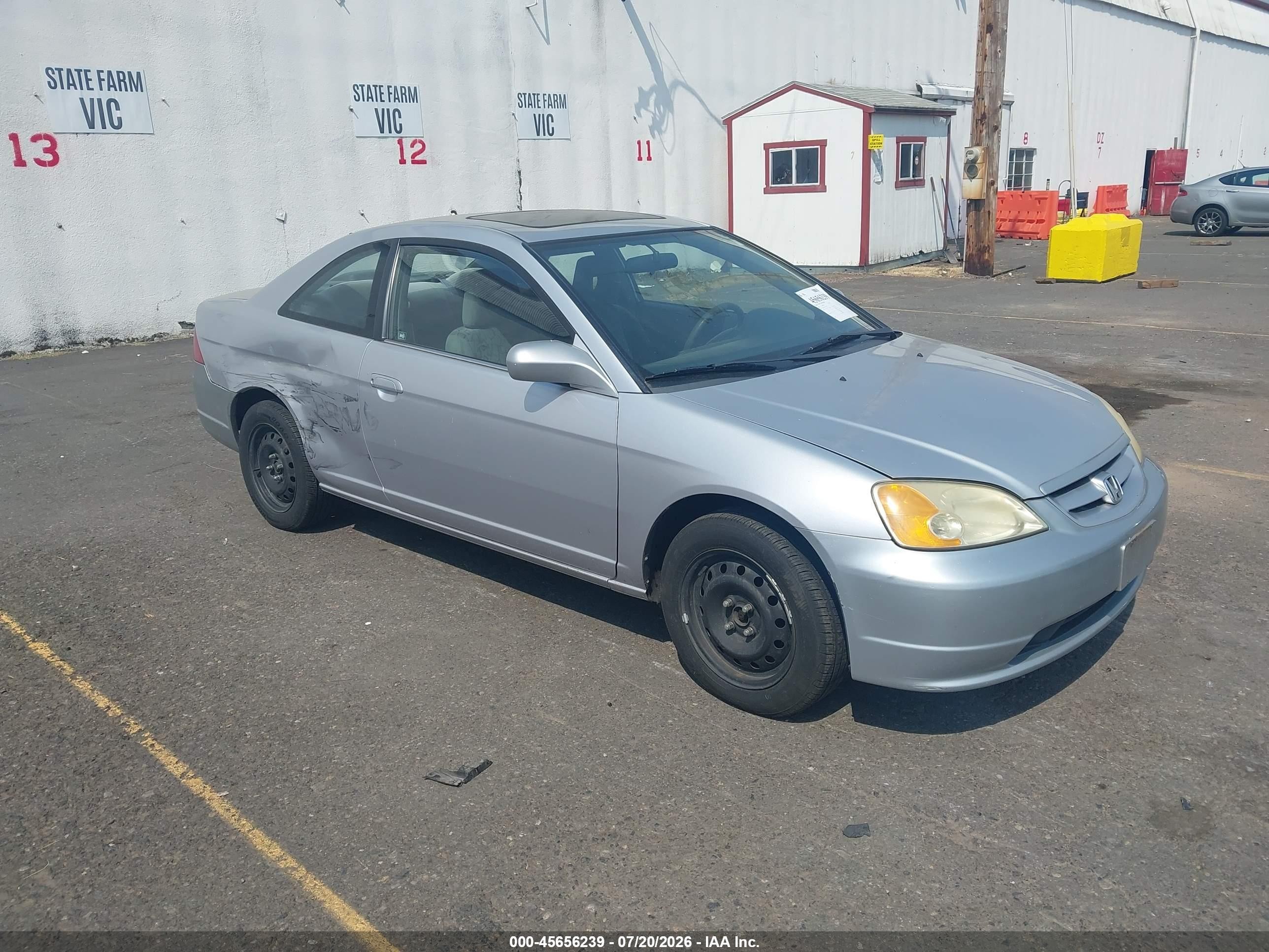 2001 Honda Civic Ex Silver vin: 1HGEM22901L016718