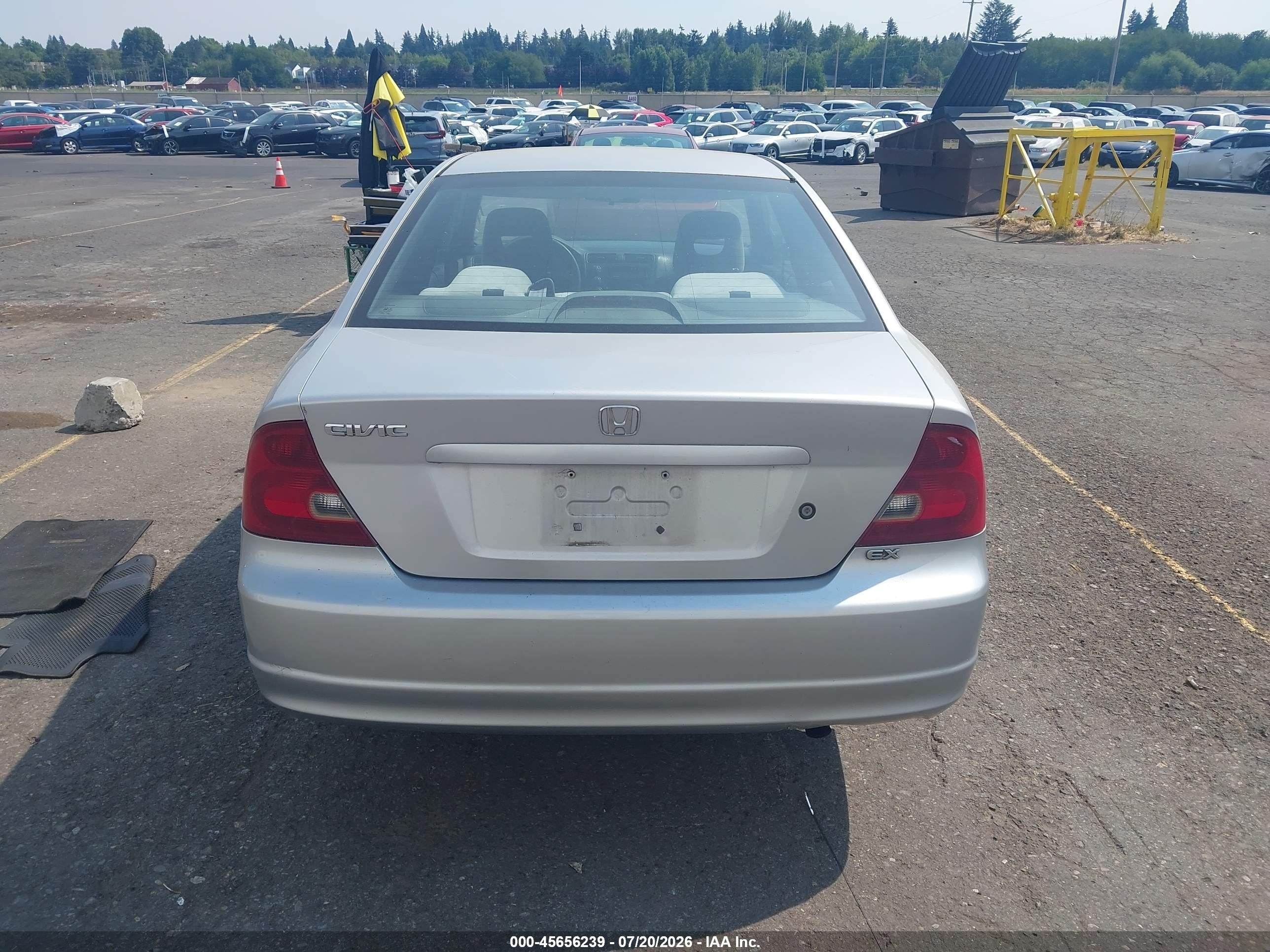 2001 Honda Civic Ex Silver vin: 1HGEM22901L016718
