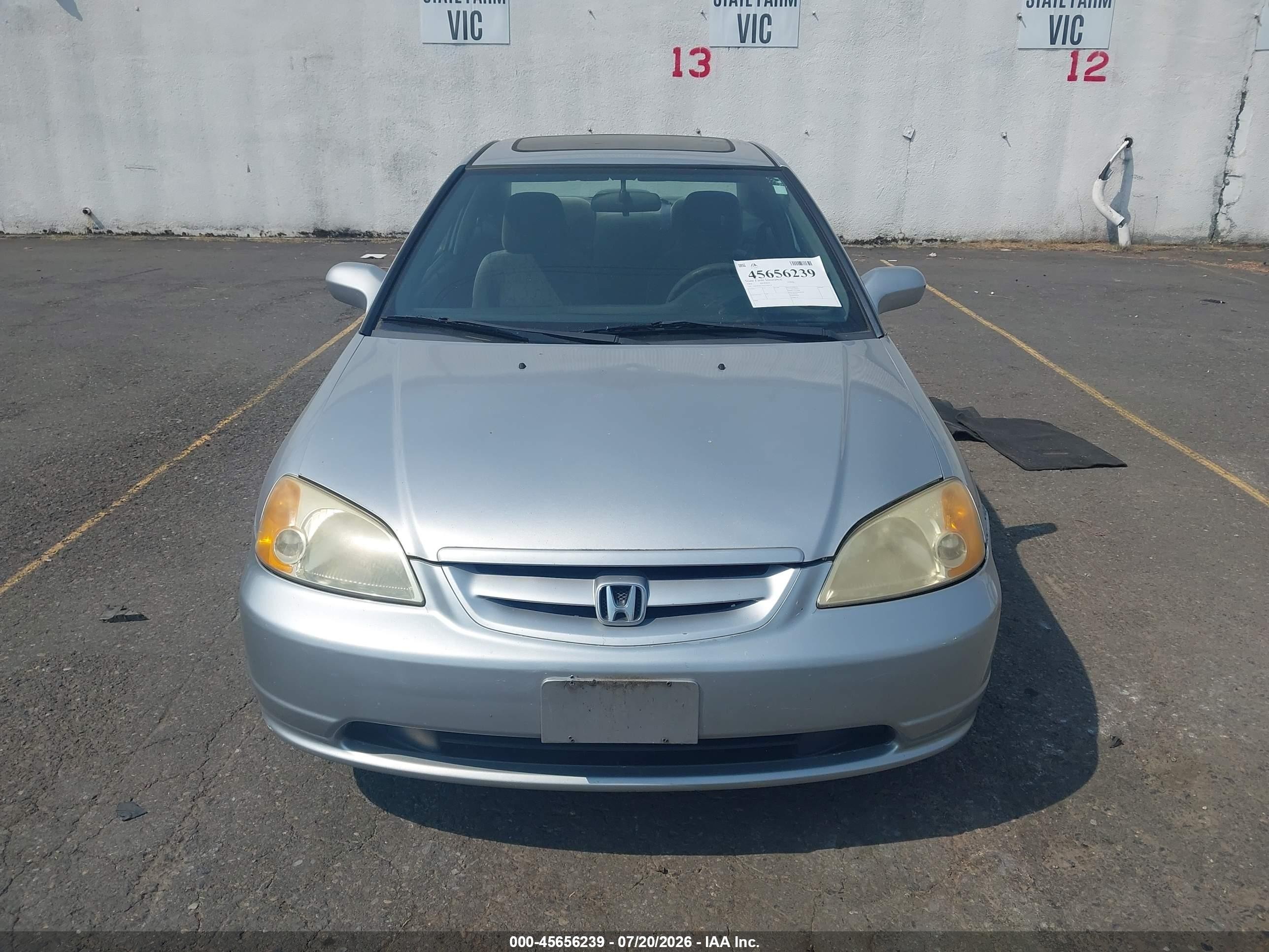 2001 Honda Civic Ex Silver vin: 1HGEM22901L016718