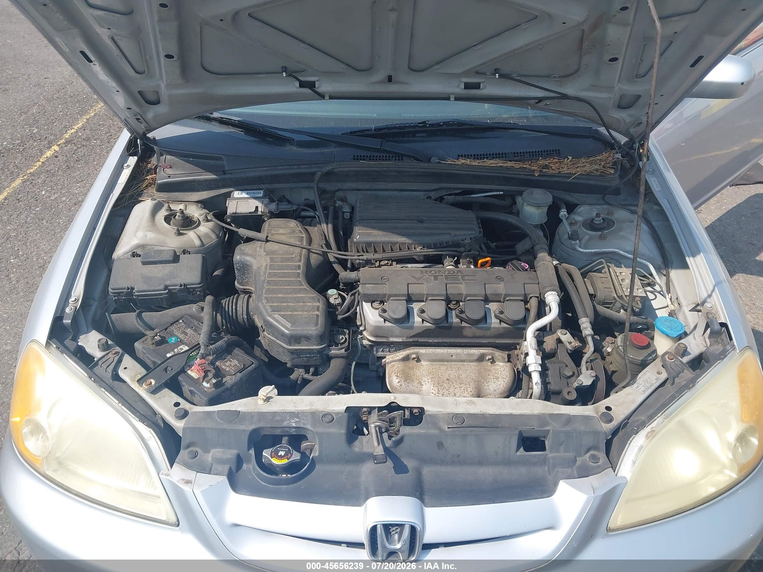 2001 Honda Civic Ex Silver vin: 1HGEM22901L016718