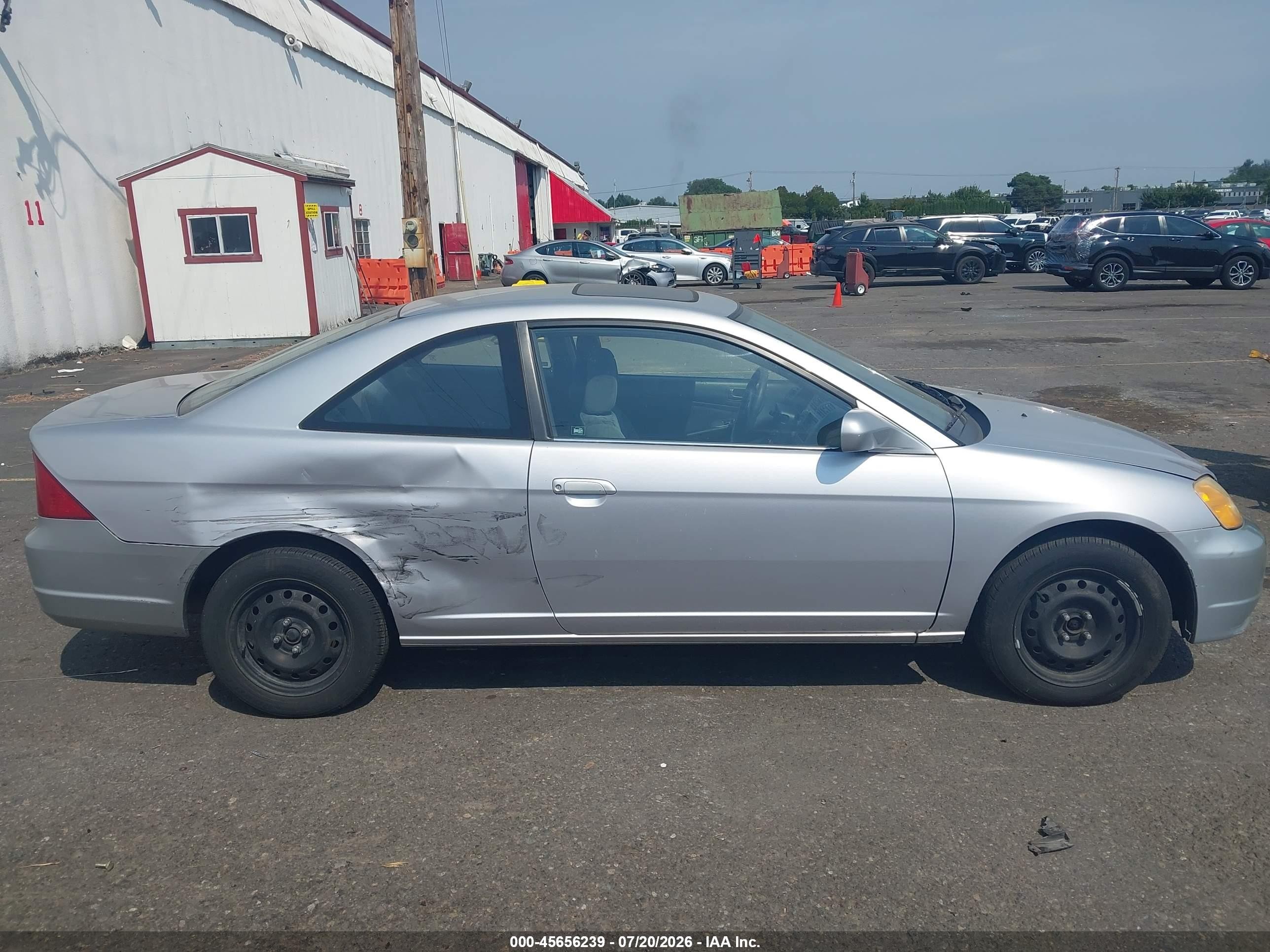 2001 Honda Civic Ex Silver vin: 1HGEM22901L016718