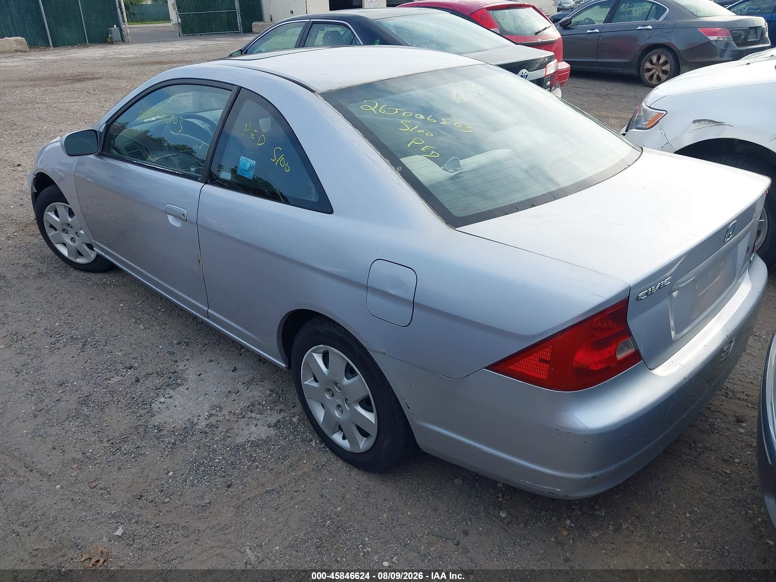 2001 Honda Civic Ex Gray vin: 1HGEM22901L104068