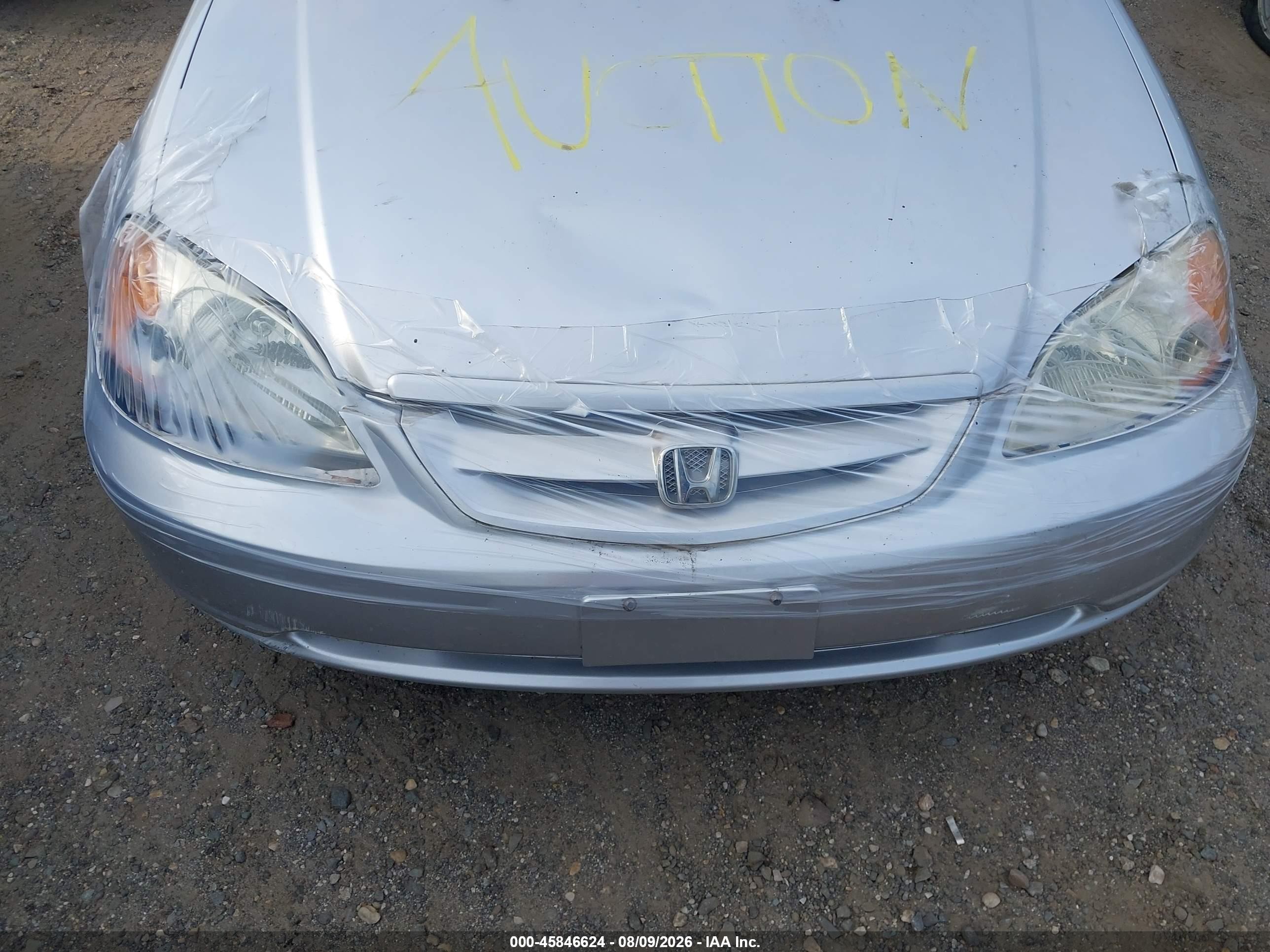 2001 Honda Civic Ex Gray vin: 1HGEM22901L104068