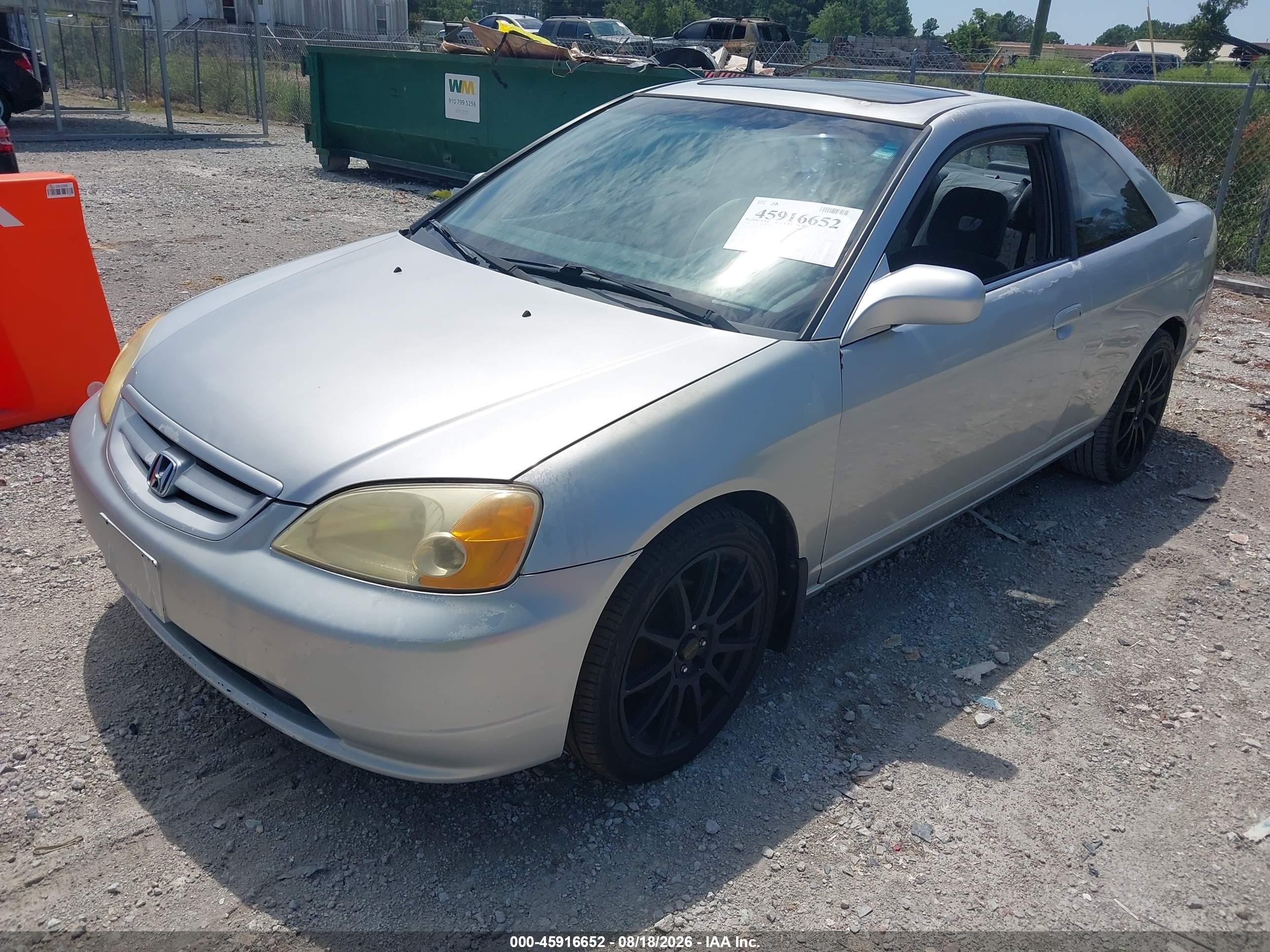 2001 Honda Civic Ex Gray vin: 1HGEM22901L115524