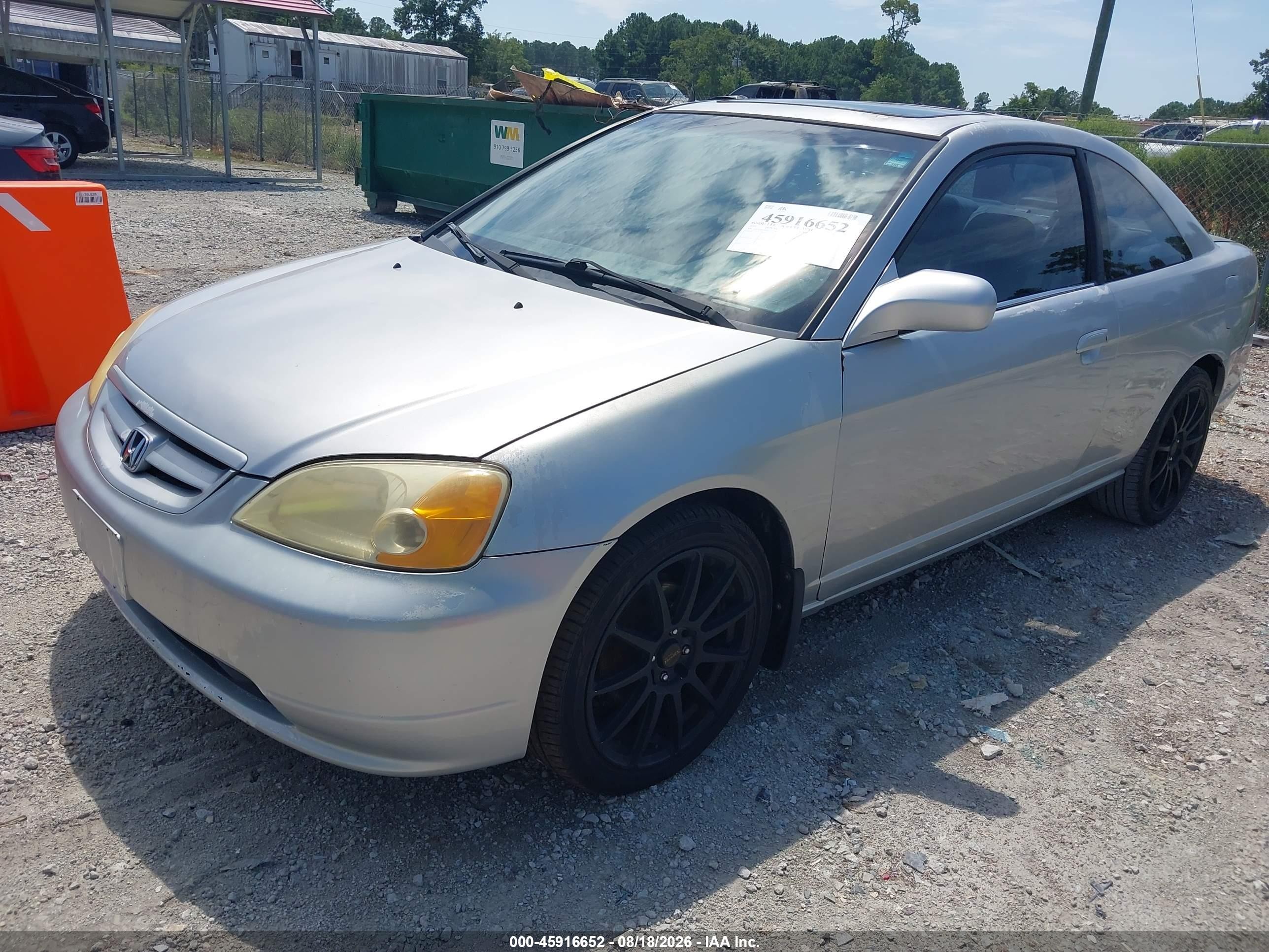 2001 Honda Civic Ex Gray vin: 1HGEM22901L115524