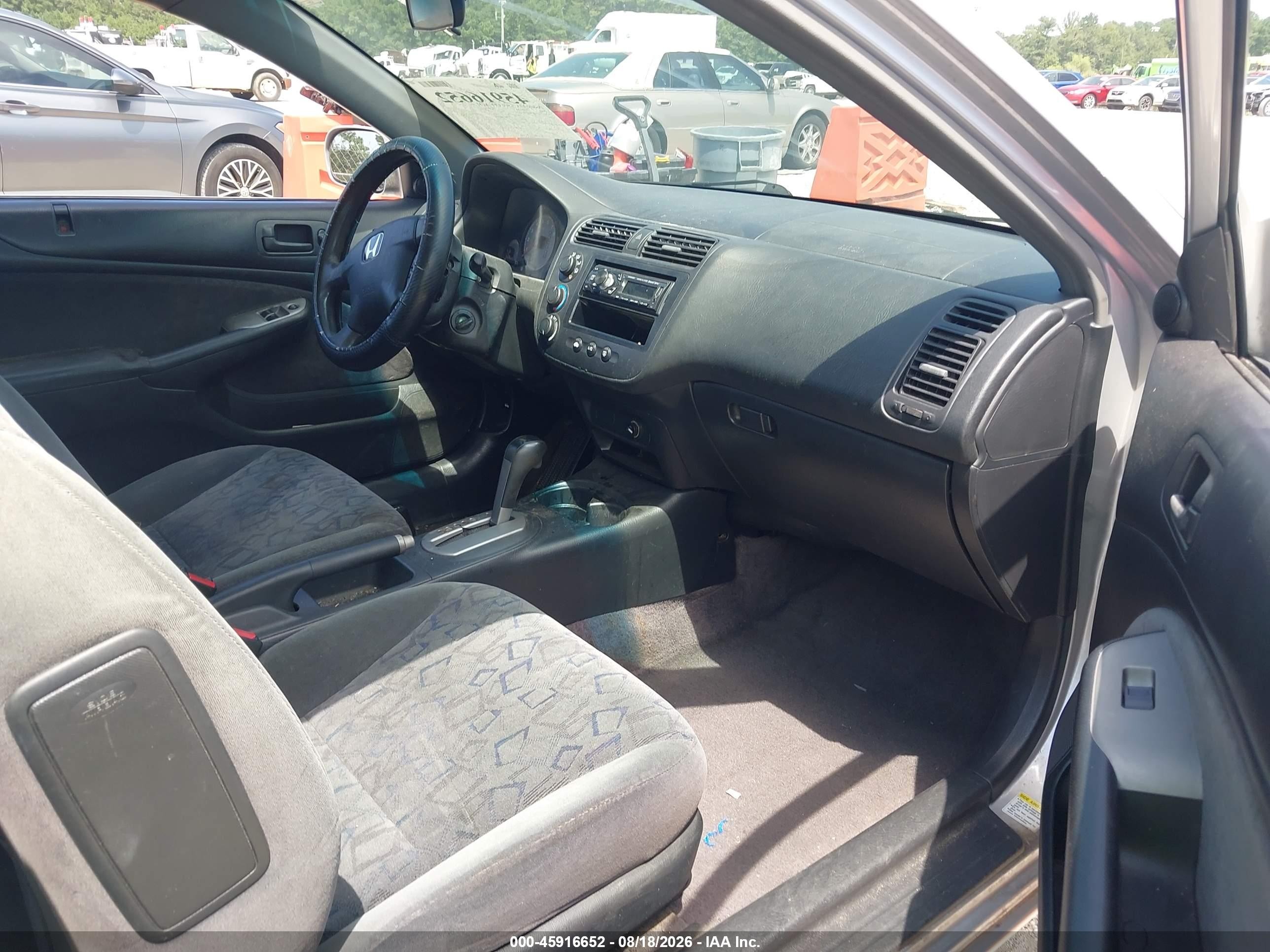 2001 Honda Civic Ex Gray vin: 1HGEM22901L115524
