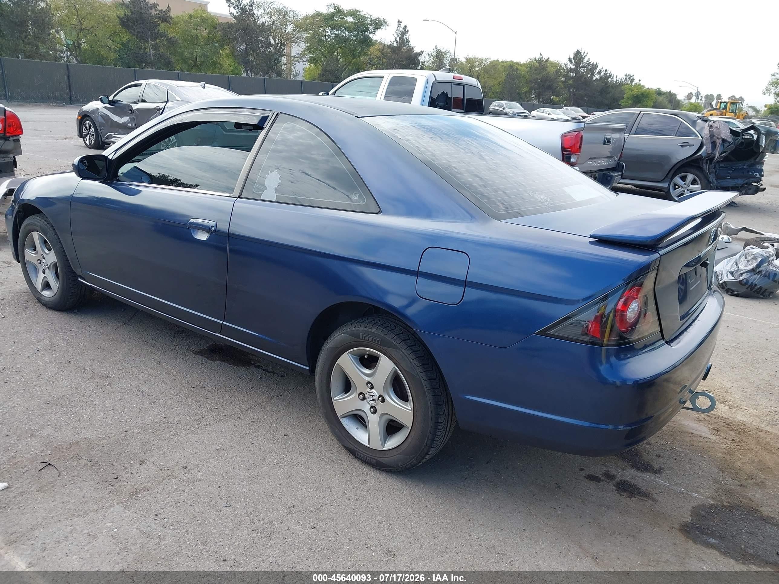 2001 Honda Civic Ex Blue vin: 1HGEM22901L120447