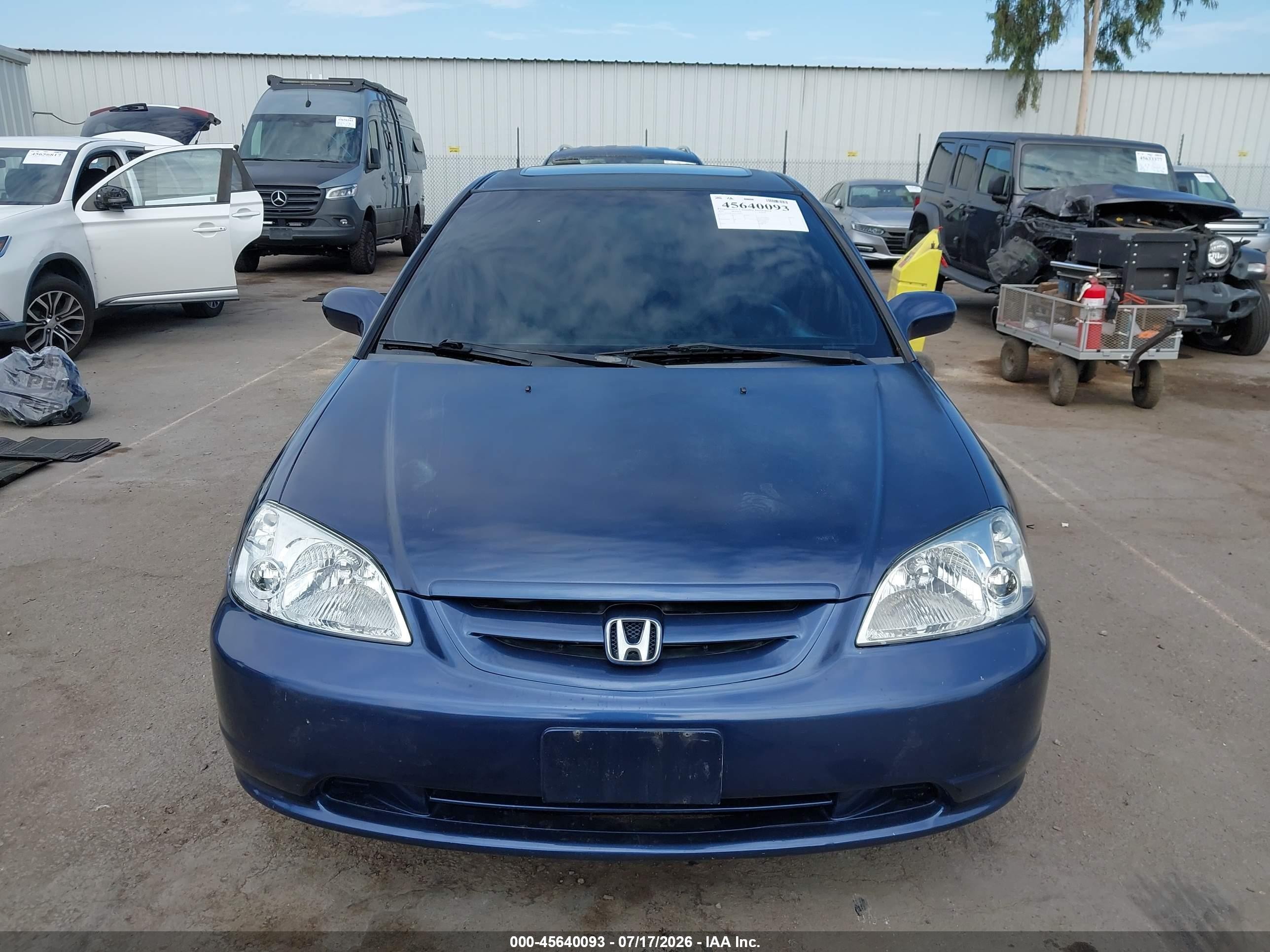 2001 Honda Civic Ex Blue vin: 1HGEM22901L120447