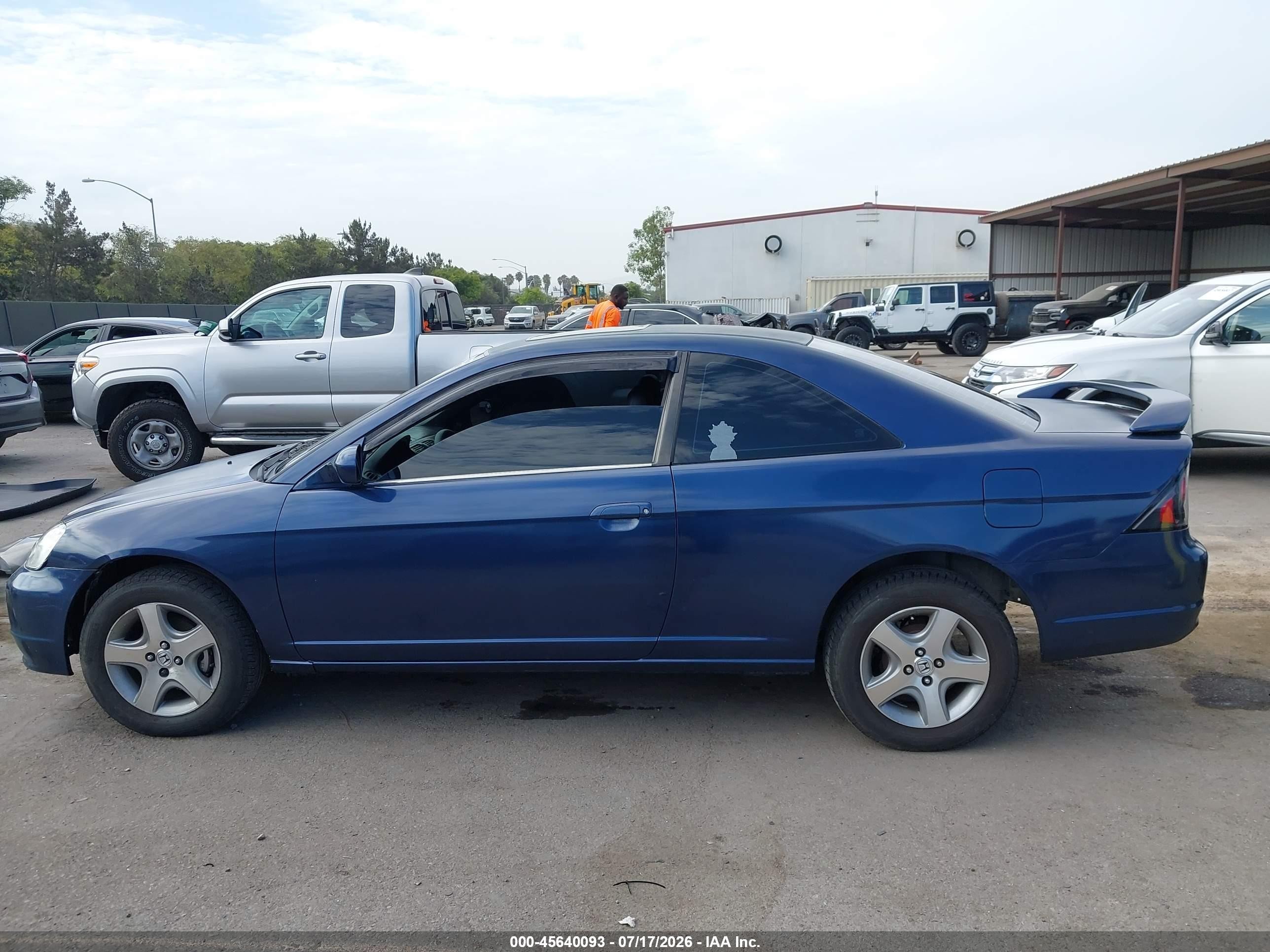 2001 Honda Civic Ex Blue vin: 1HGEM22901L120447