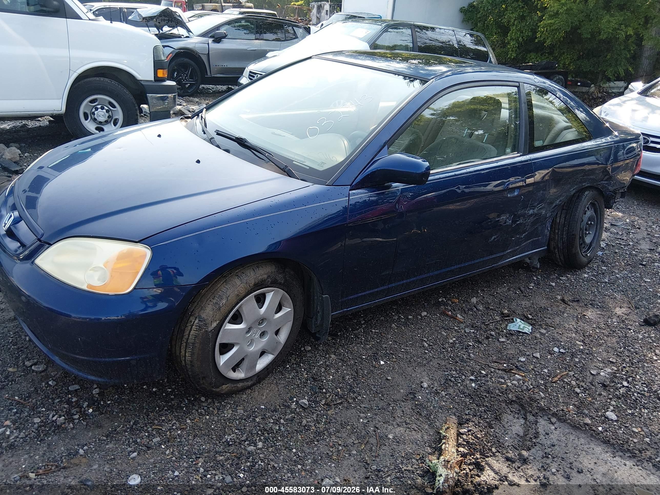 2002 Honda Civic Ex Beige vin: 1HGEM22902L032743