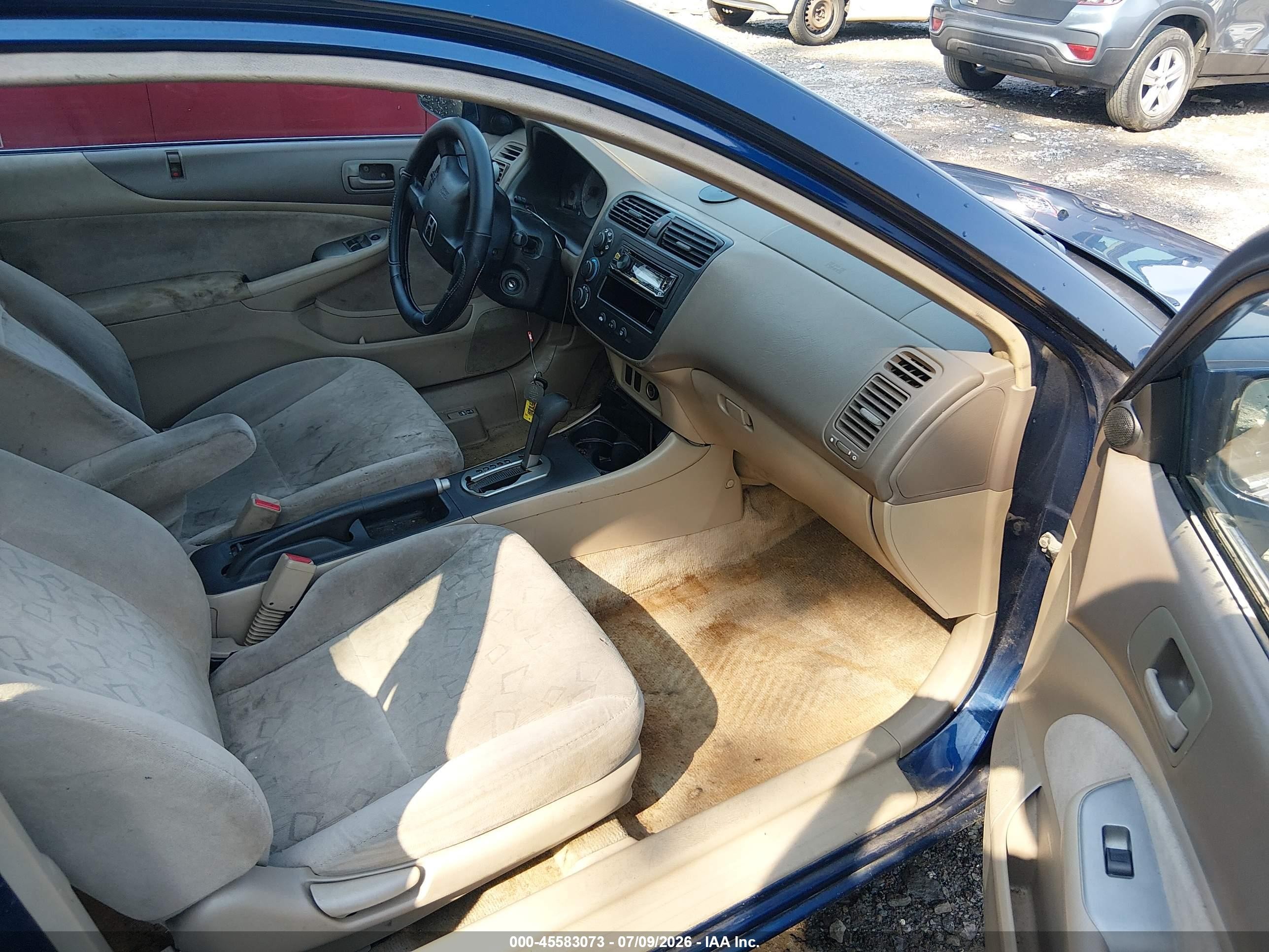 2002 Honda Civic Ex Beige vin: 1HGEM22902L032743