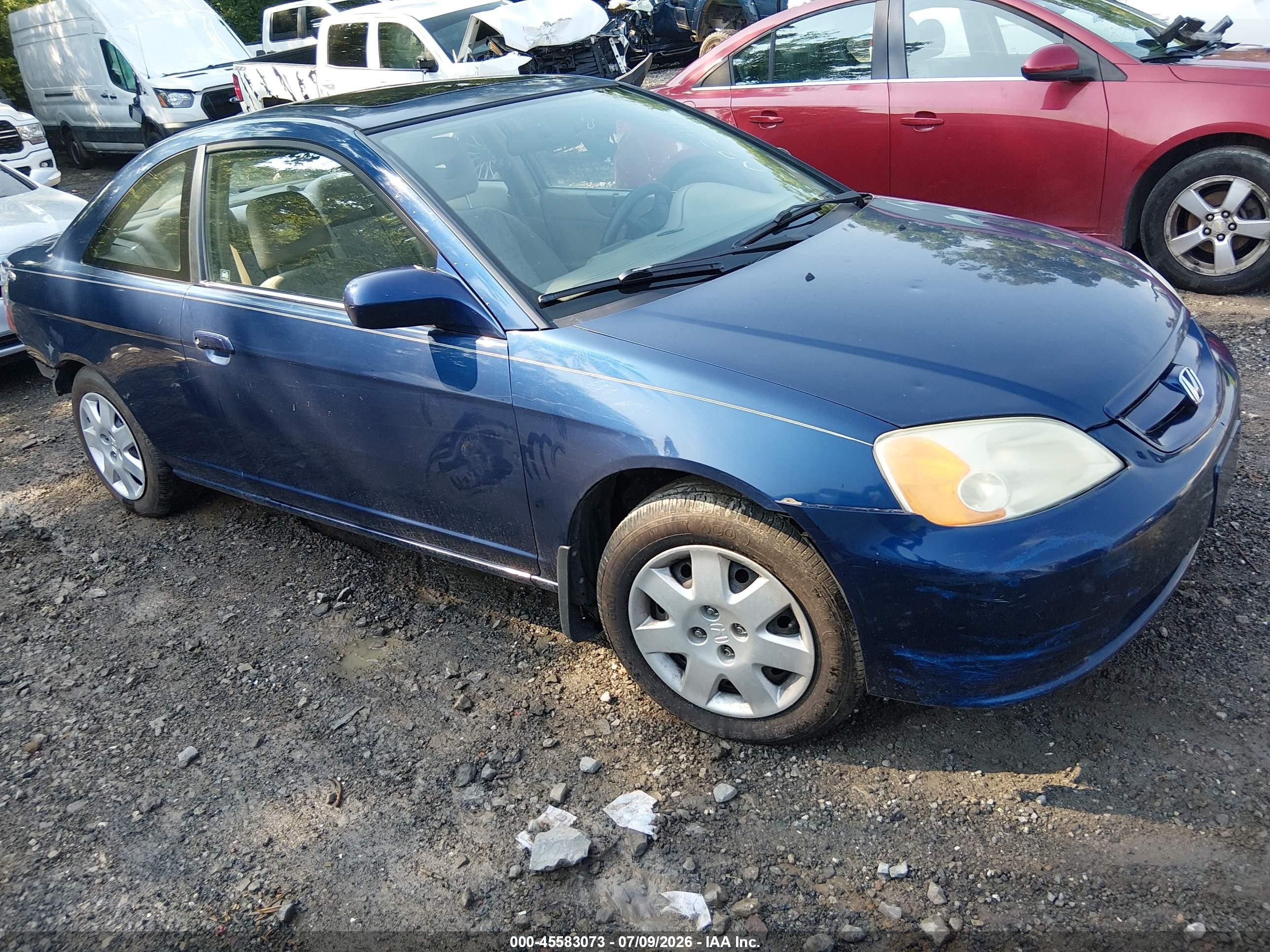 2002 Honda Civic Ex Beige vin: 1HGEM22902L032743