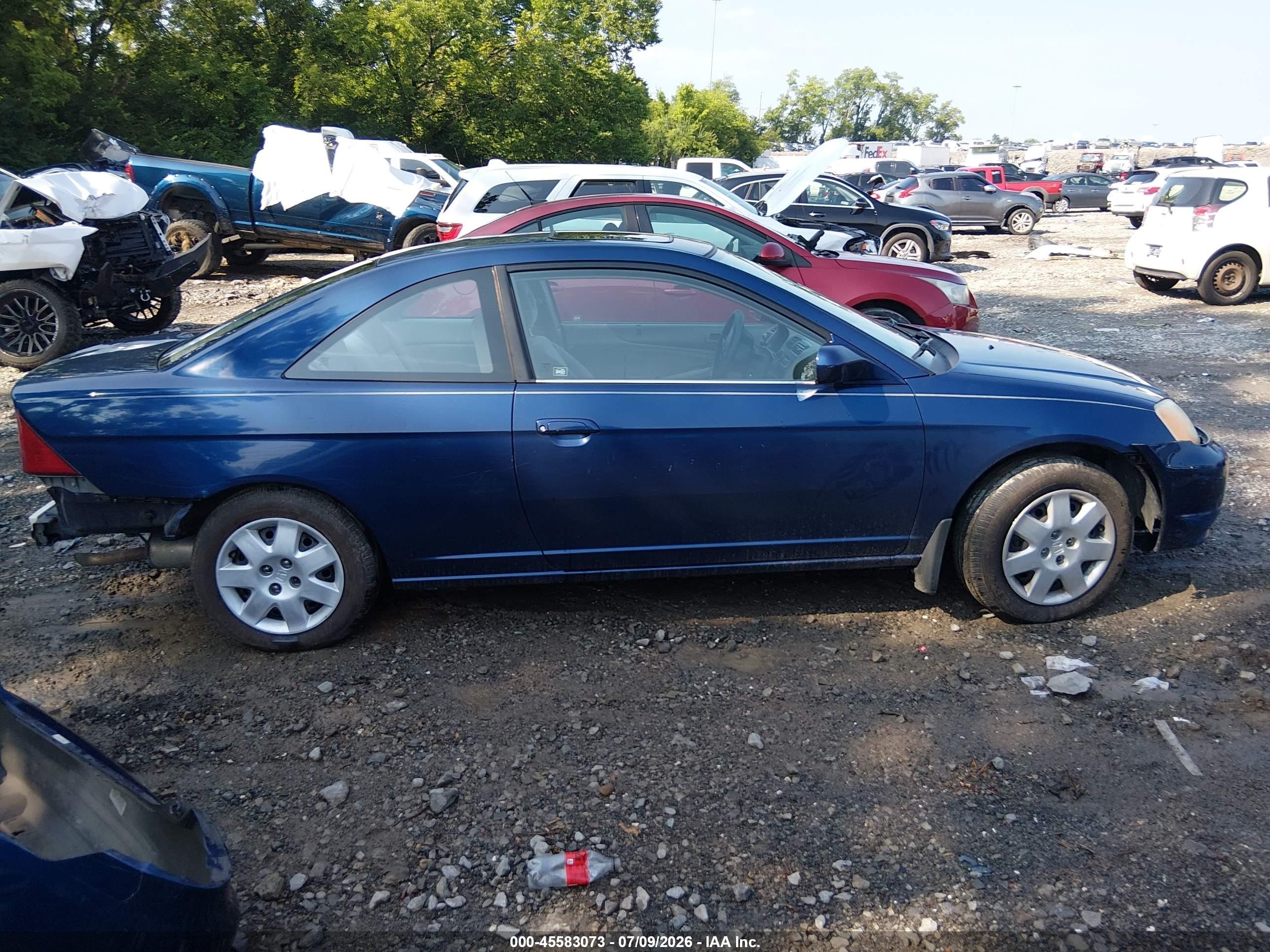 2002 Honda Civic Ex Beige vin: 1HGEM22902L032743