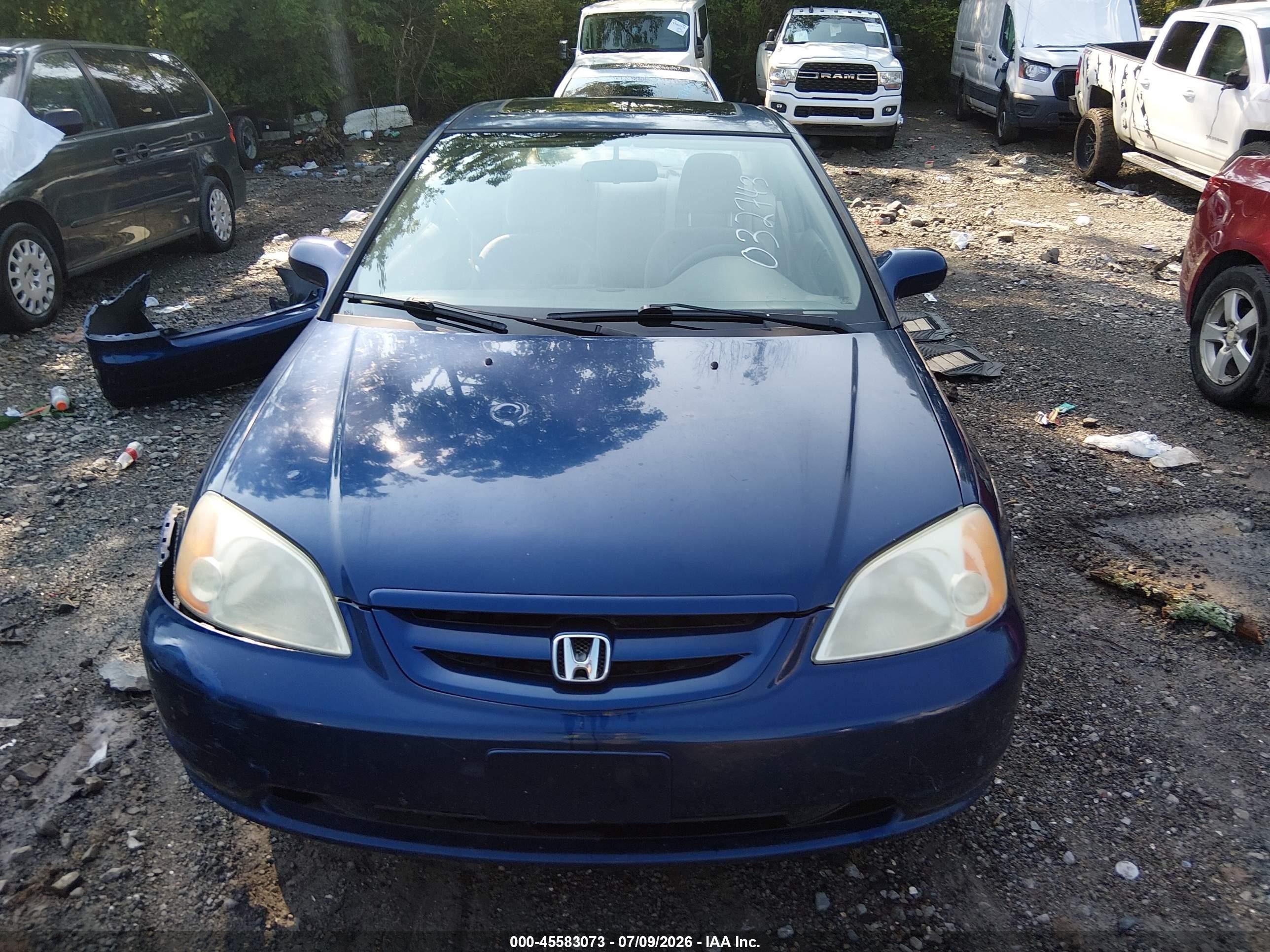 2002 Honda Civic Ex Beige vin: 1HGEM22902L032743