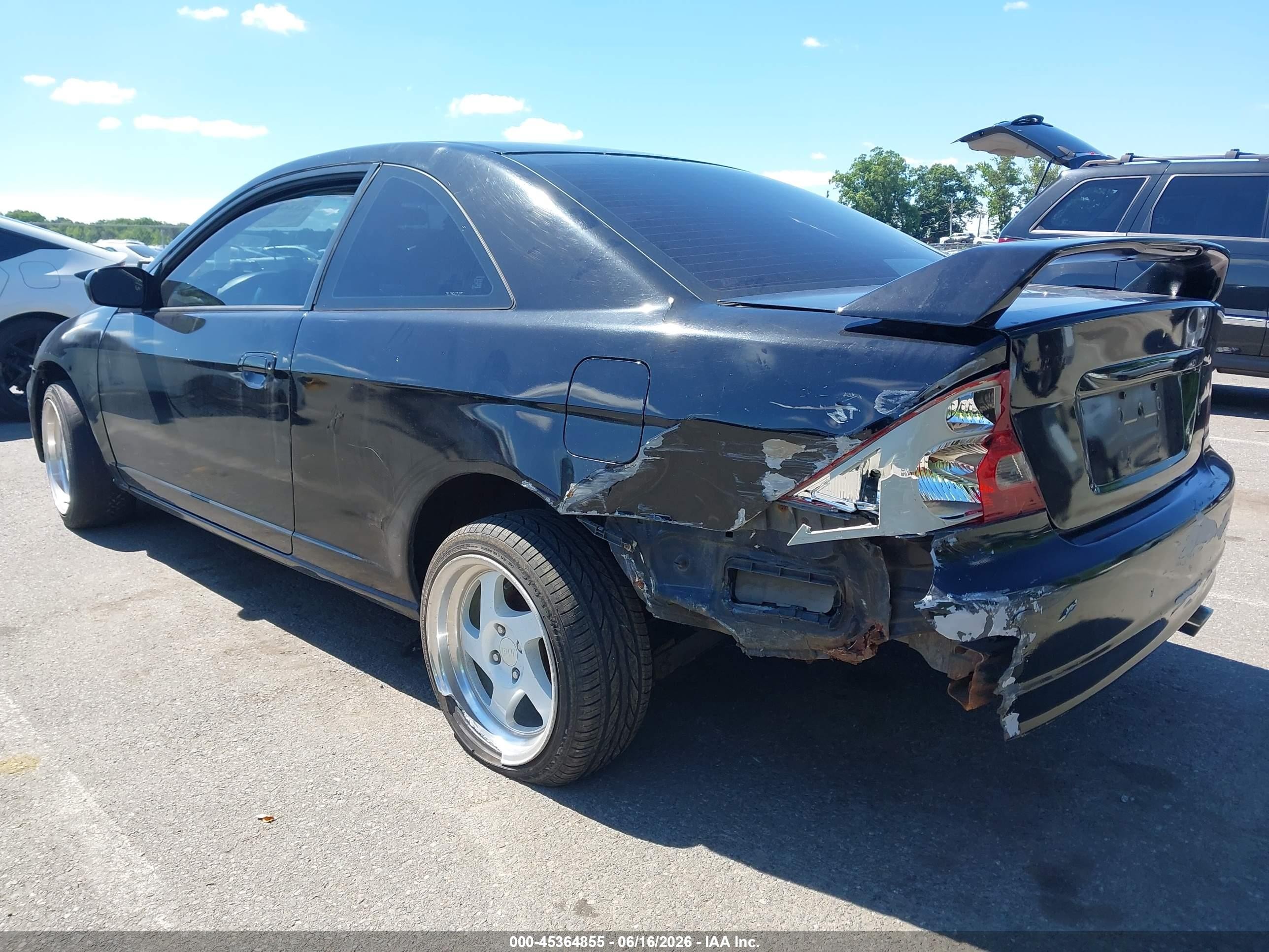 2003 Honda Civic Ex Black vin: 1HGEM22903L060785