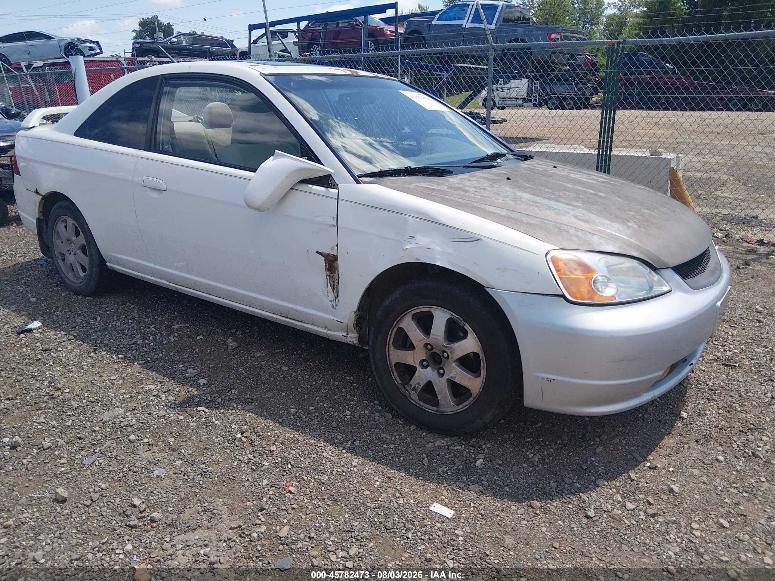 2003 Honda Civic Ex White vin: 1HGEM22903L075836