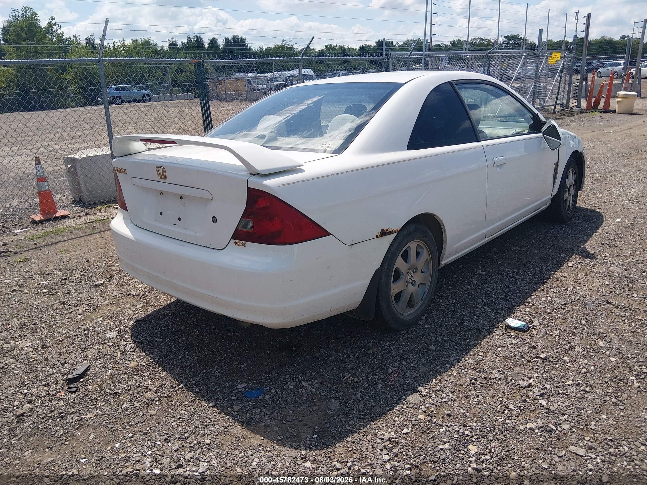 2003 Honda Civic Ex White vin: 1HGEM22903L075836