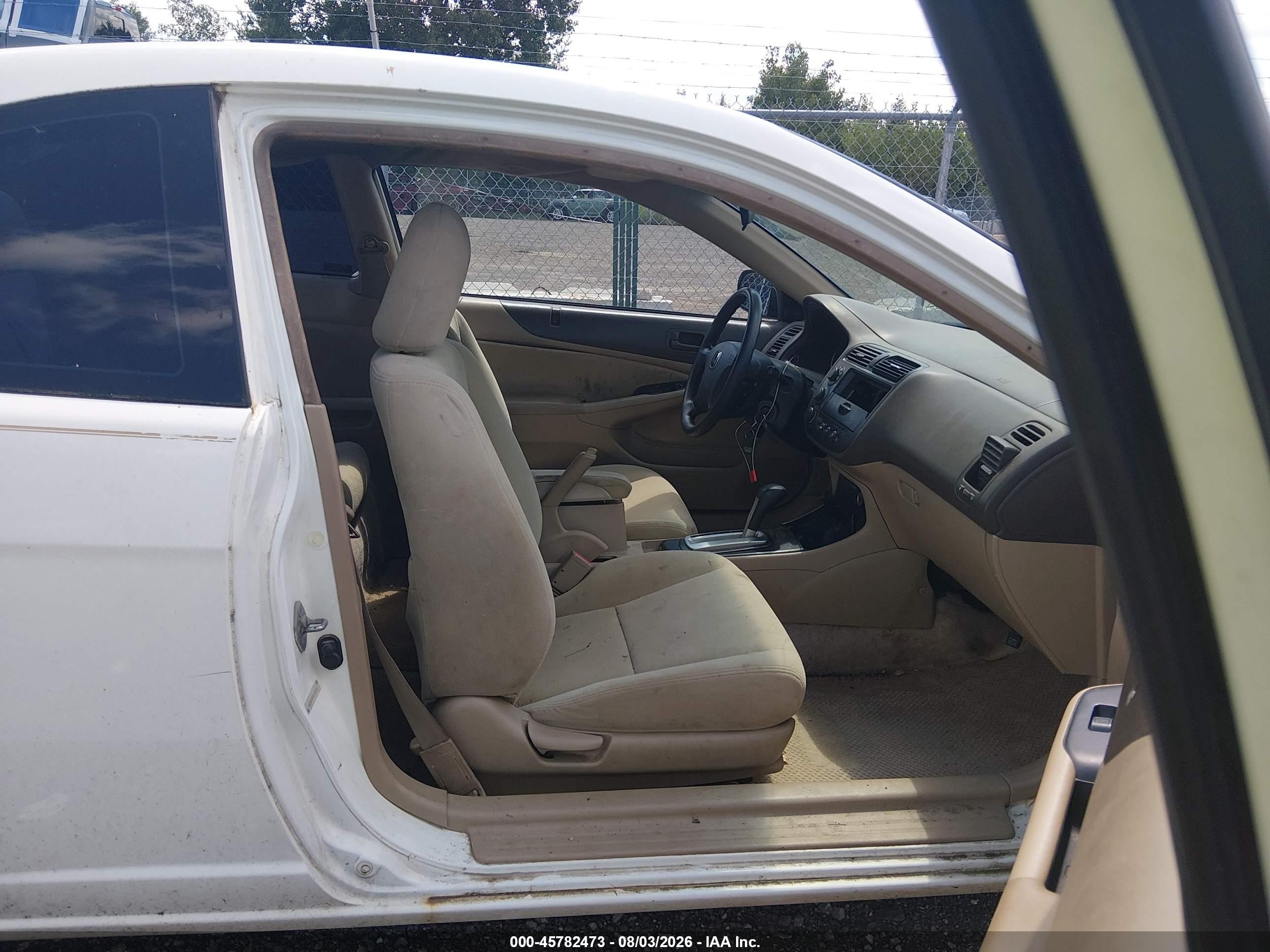 2003 Honda Civic Ex White vin: 1HGEM22903L075836