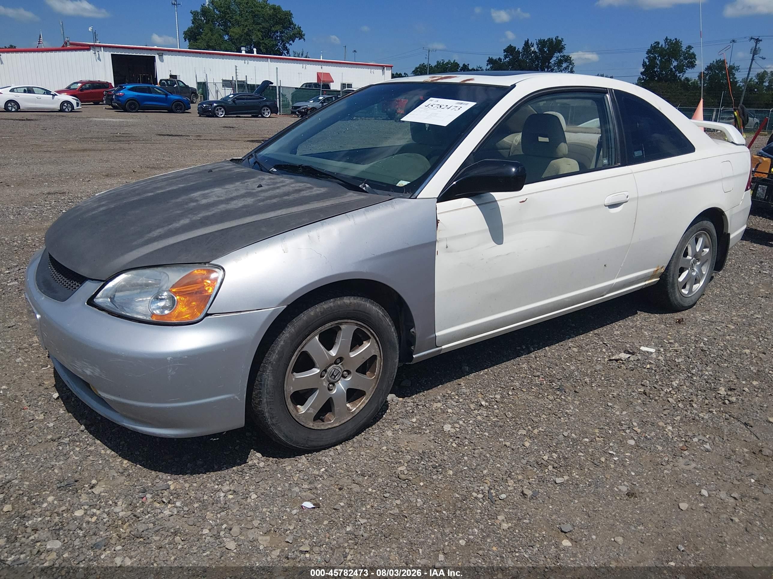 2003 Honda Civic Ex White vin: 1HGEM22903L075836