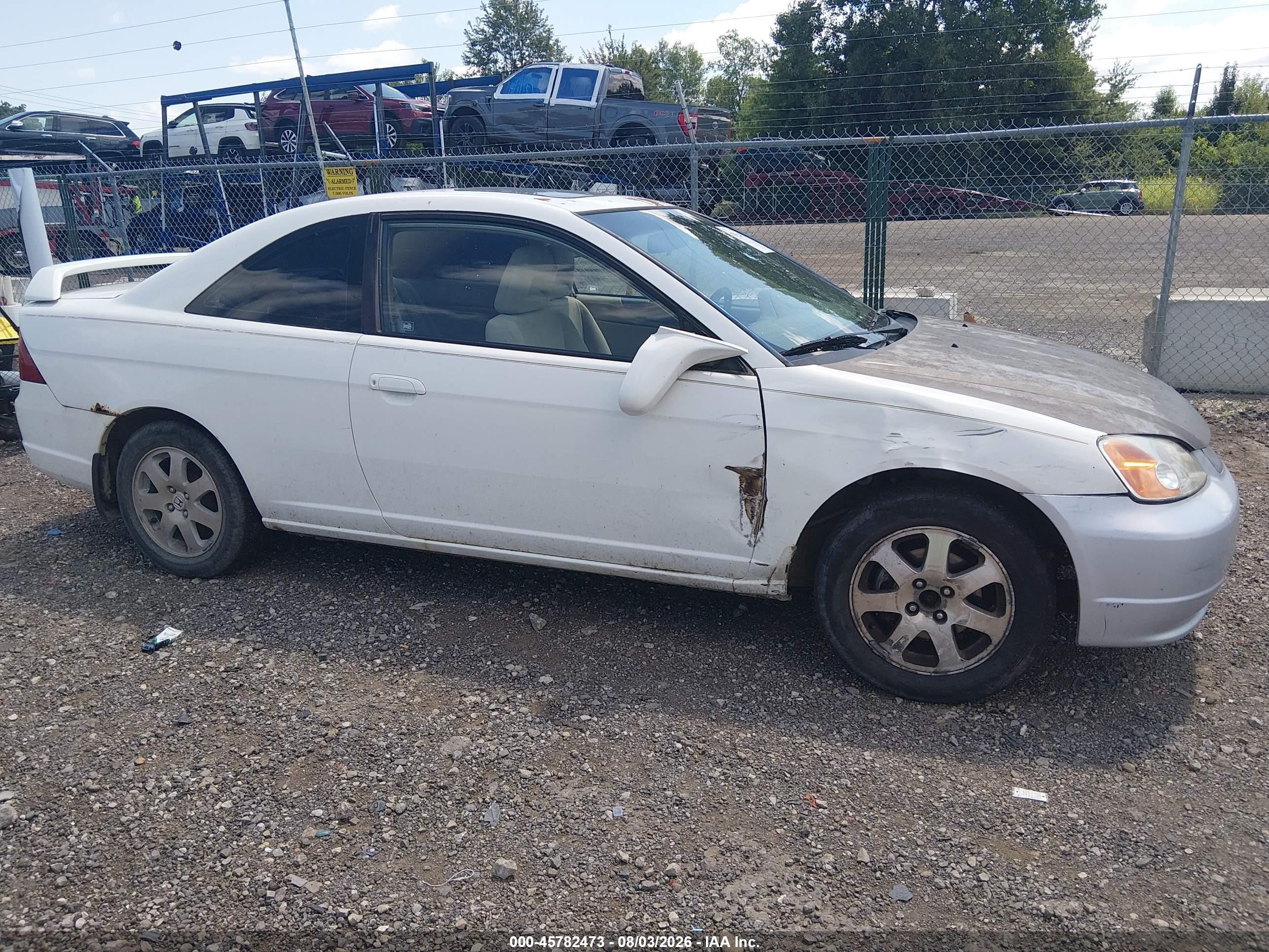 2003 Honda Civic Ex White vin: 1HGEM22903L075836