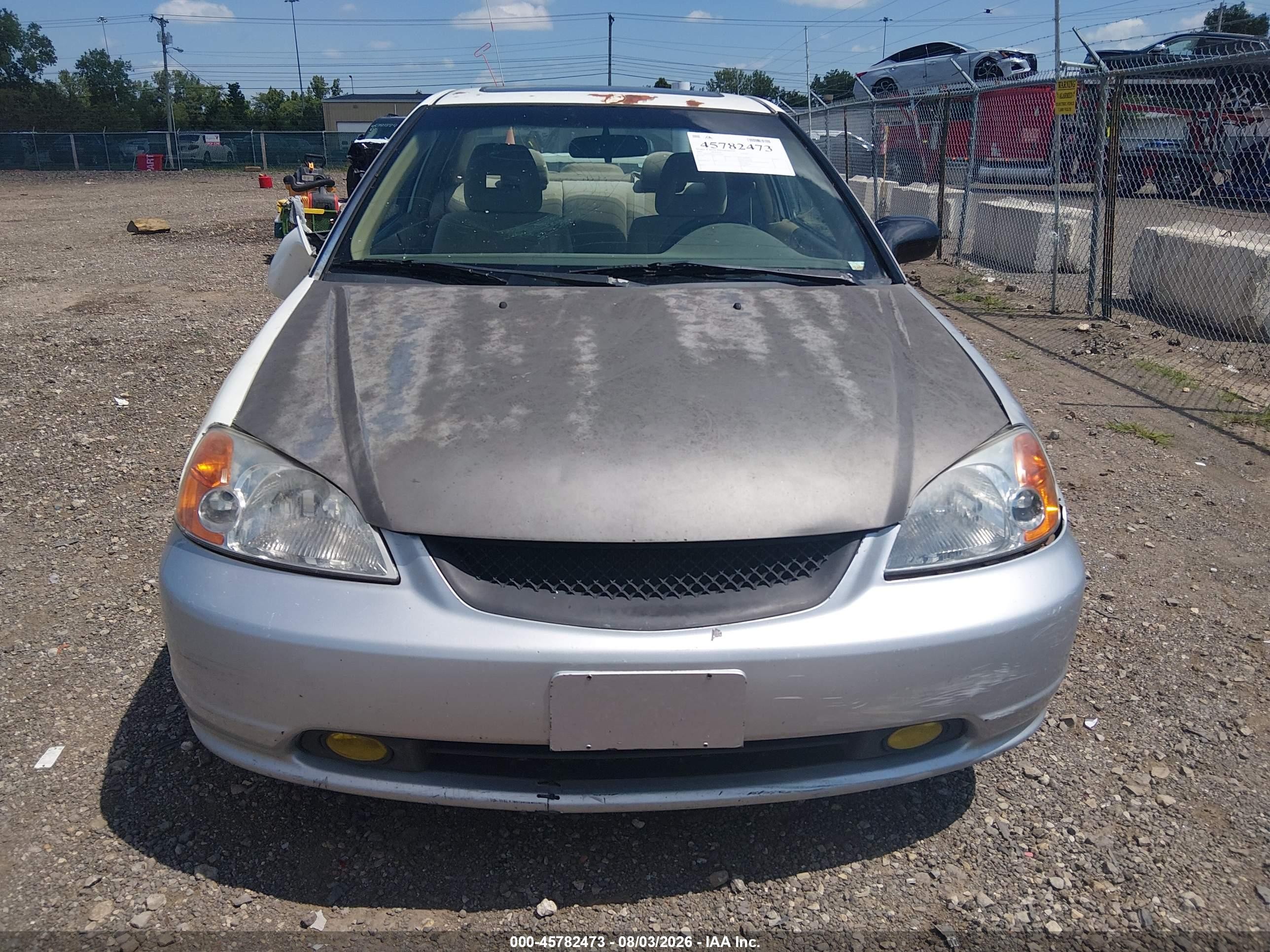 2003 Honda Civic Ex White vin: 1HGEM22903L075836