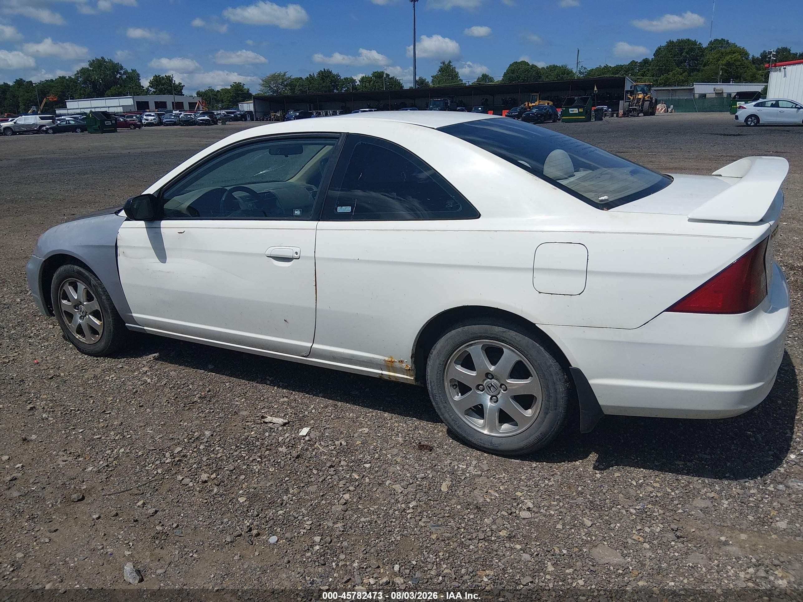 2003 Honda Civic Ex White vin: 1HGEM22903L075836