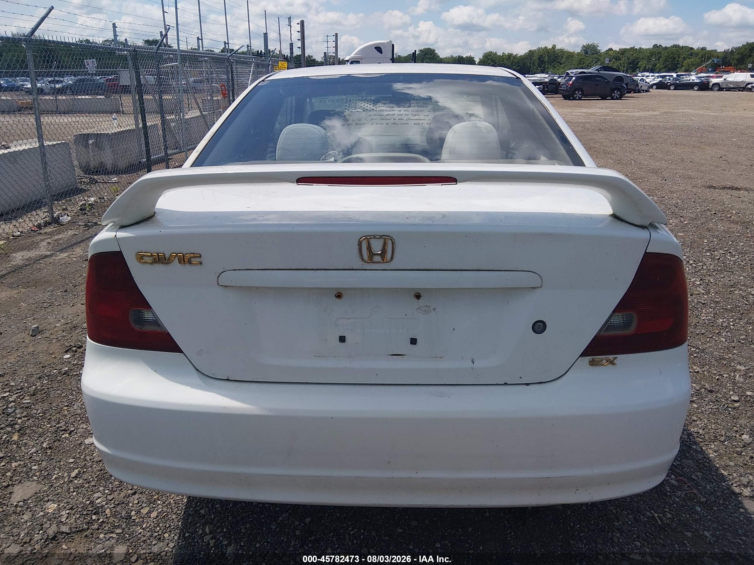 2003 Honda Civic Ex White vin: 1HGEM22903L075836