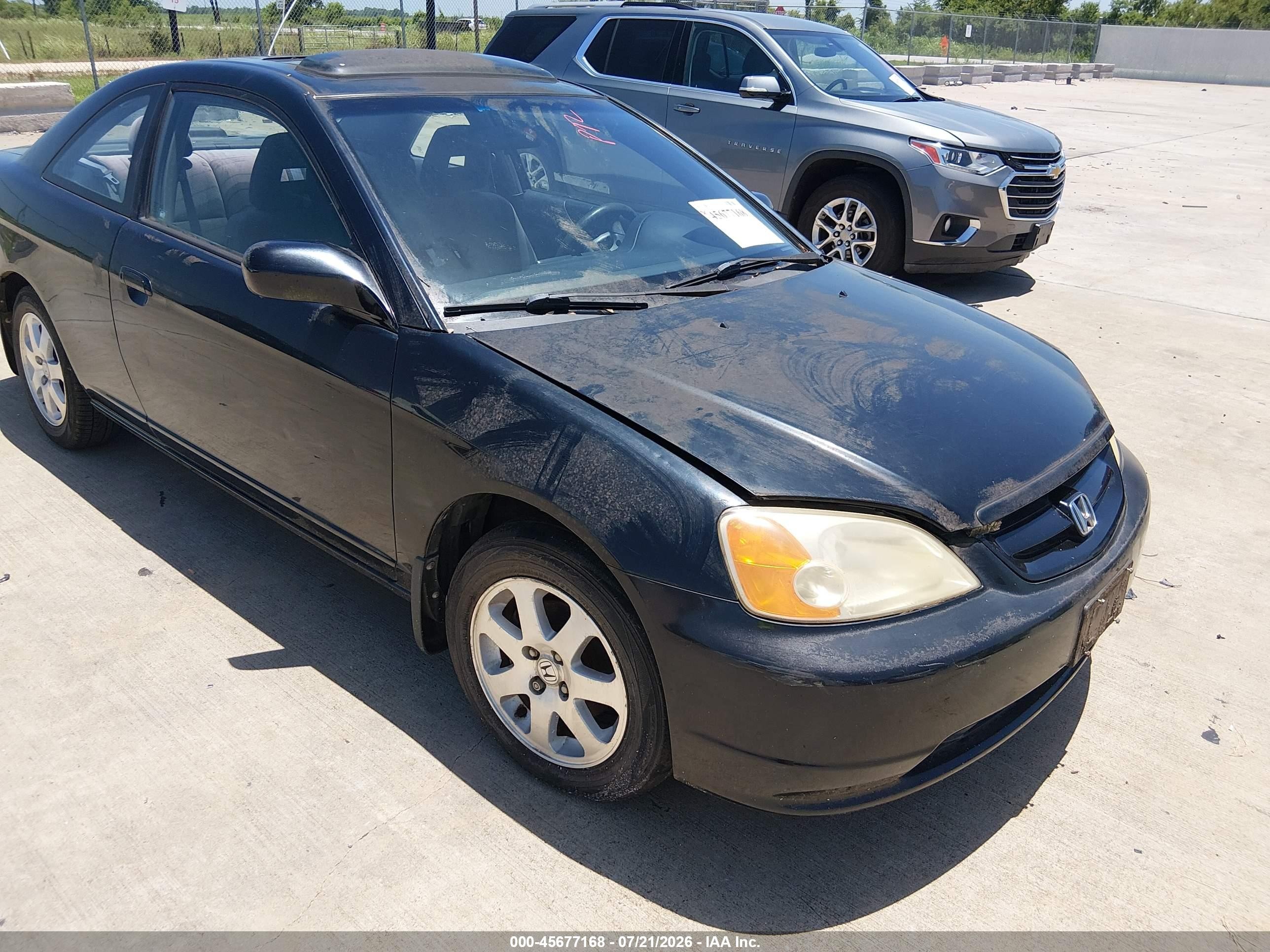2003 Honda Civic Ex Black vin: 1HGEM22903L086108