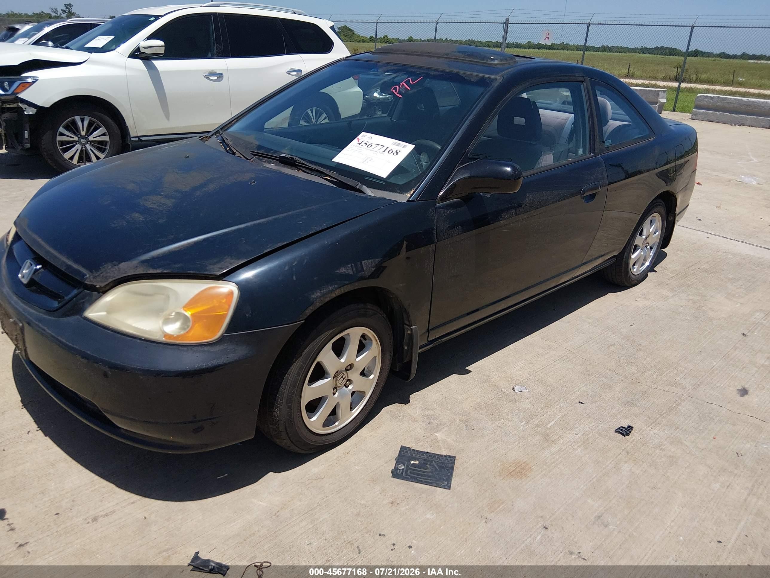 2003 Honda Civic Ex Black vin: 1HGEM22903L086108