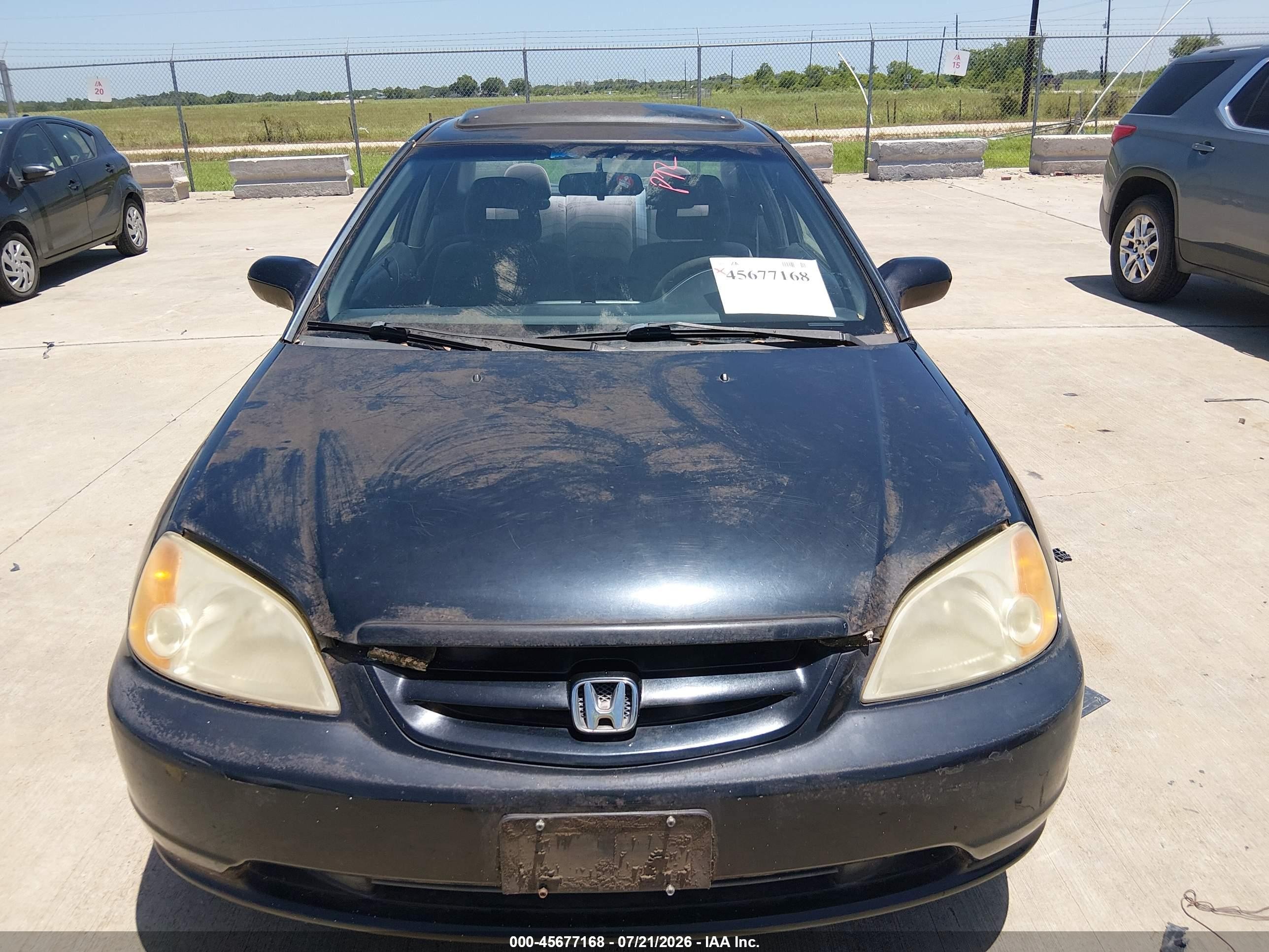2003 Honda Civic Ex Black vin: 1HGEM22903L086108