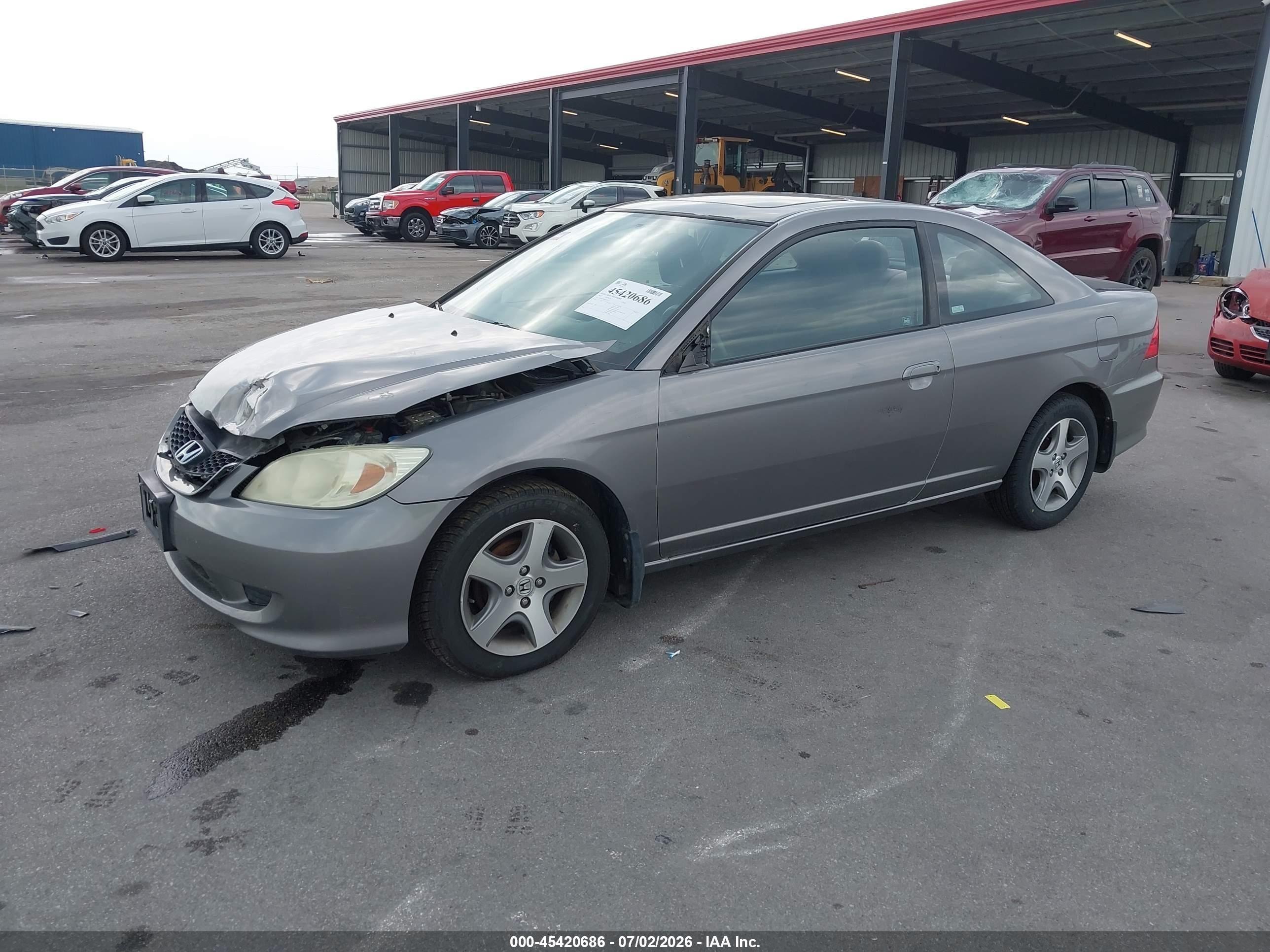 2004 Honda Civic Ex Gray vin: 1HGEM22904L014911