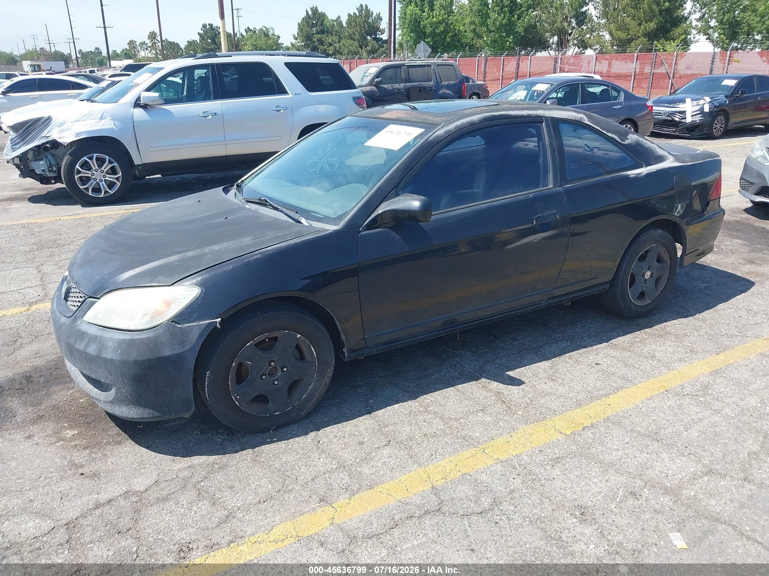 2005 Honda Civic Ex Black vin: 1HGEM22905L013825