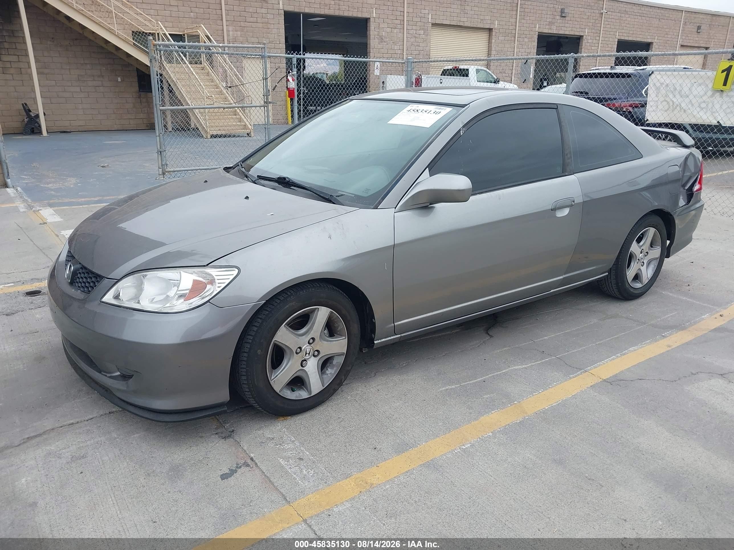 2005 Honda Civic Ex Gray vin: 1HGEM22905L077105