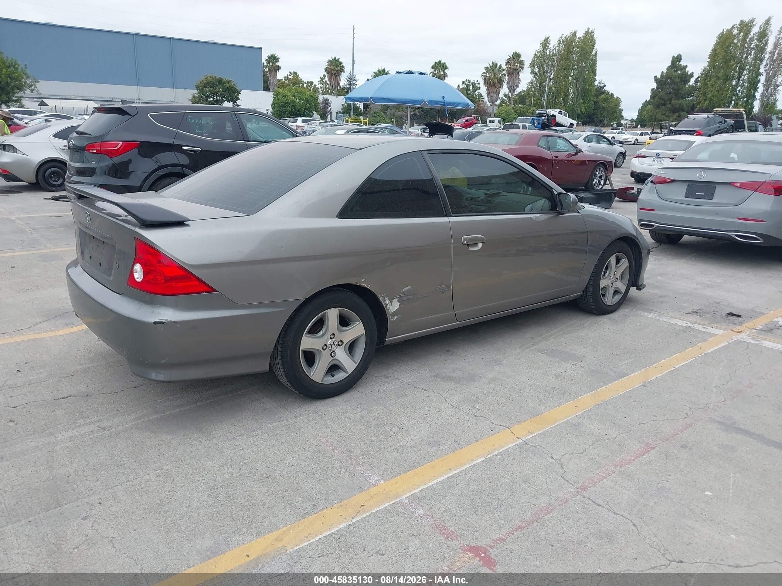 2005 Honda Civic Ex Gray vin: 1HGEM22905L077105