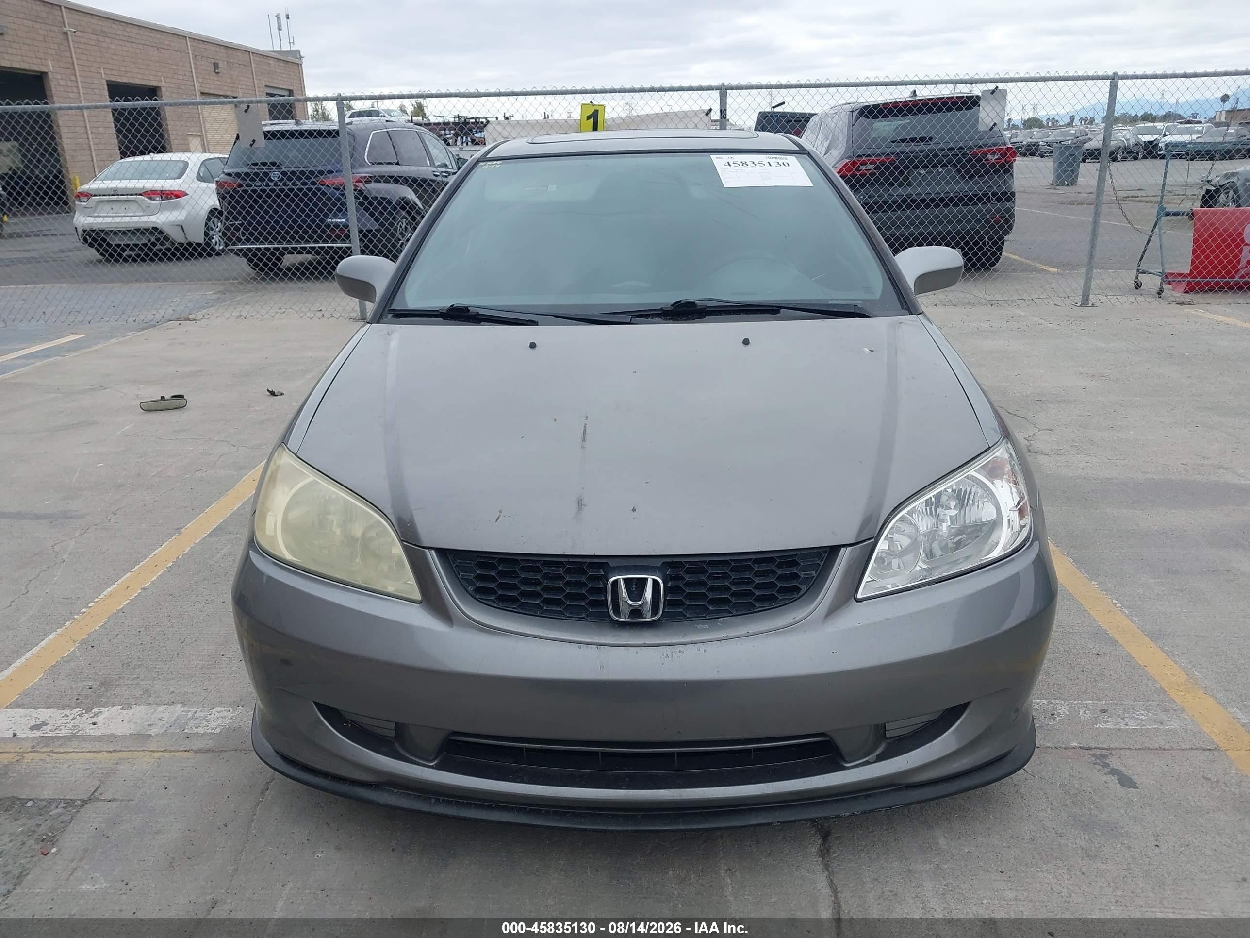 2005 Honda Civic Ex Gray vin: 1HGEM22905L077105