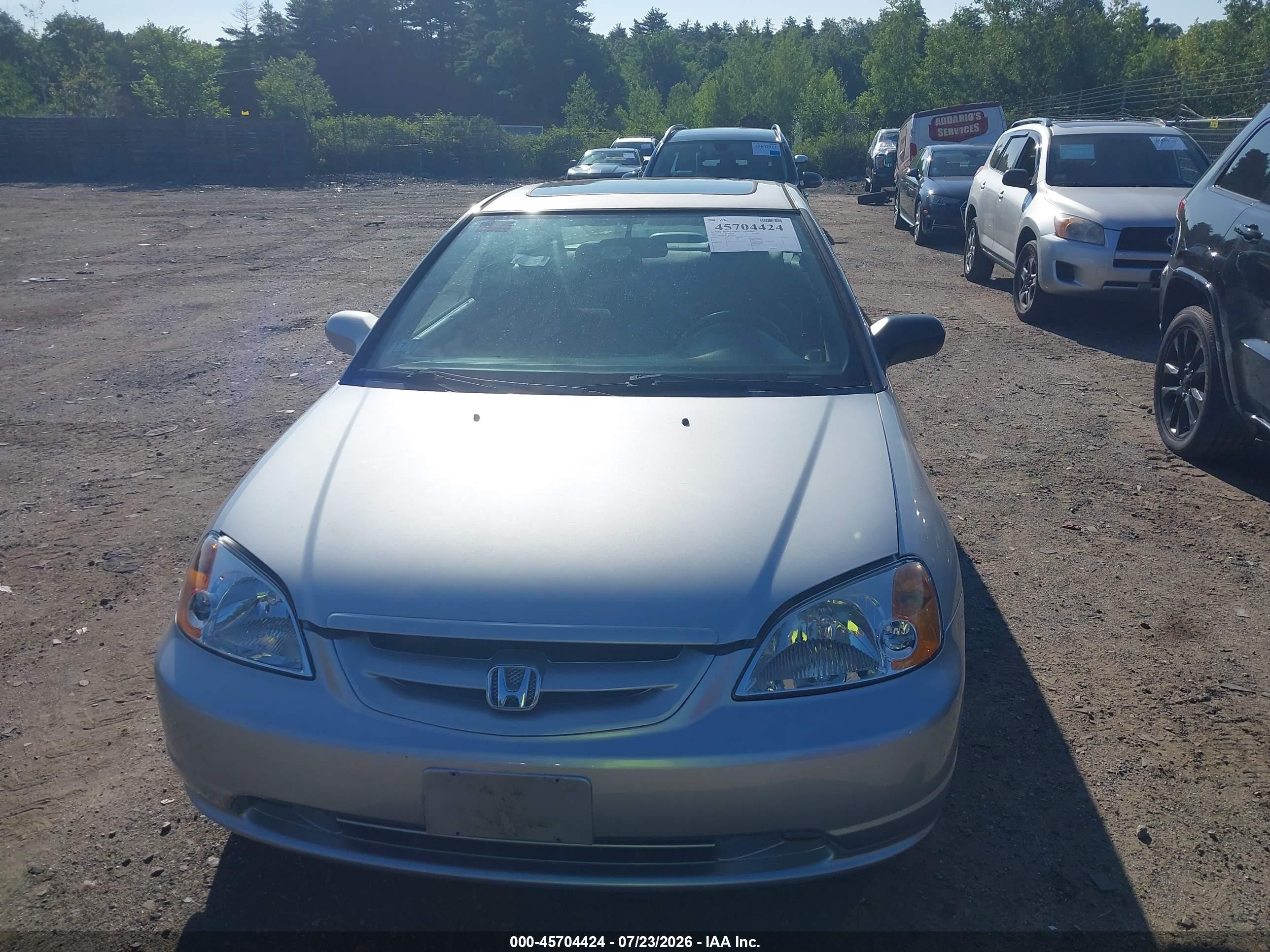 2002 Honda Civic Ex Серебряный vin: 1HGEM22912L018544