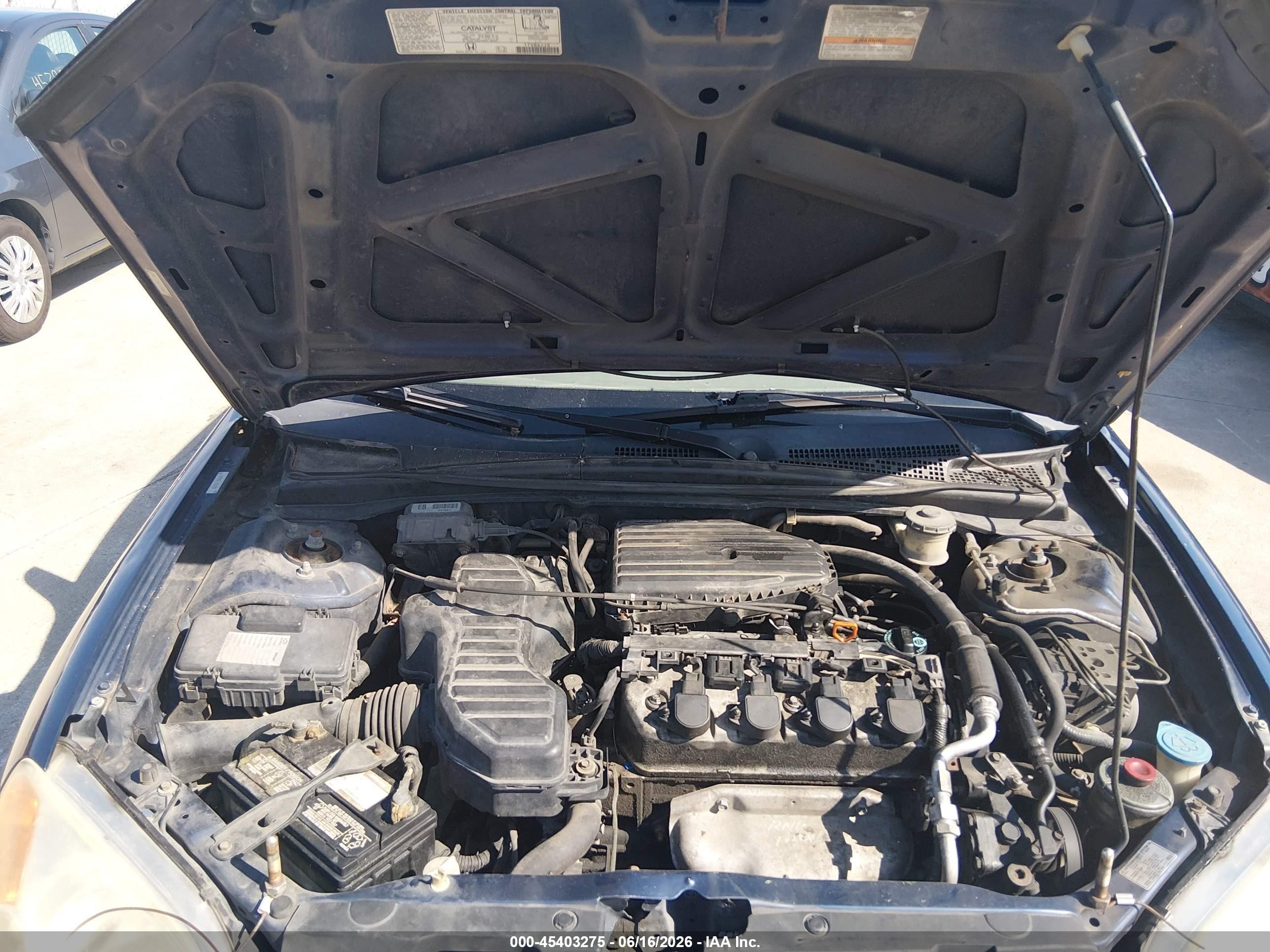 2002 Honda Civic Ex Синий vin: 1HGEM22912L043542