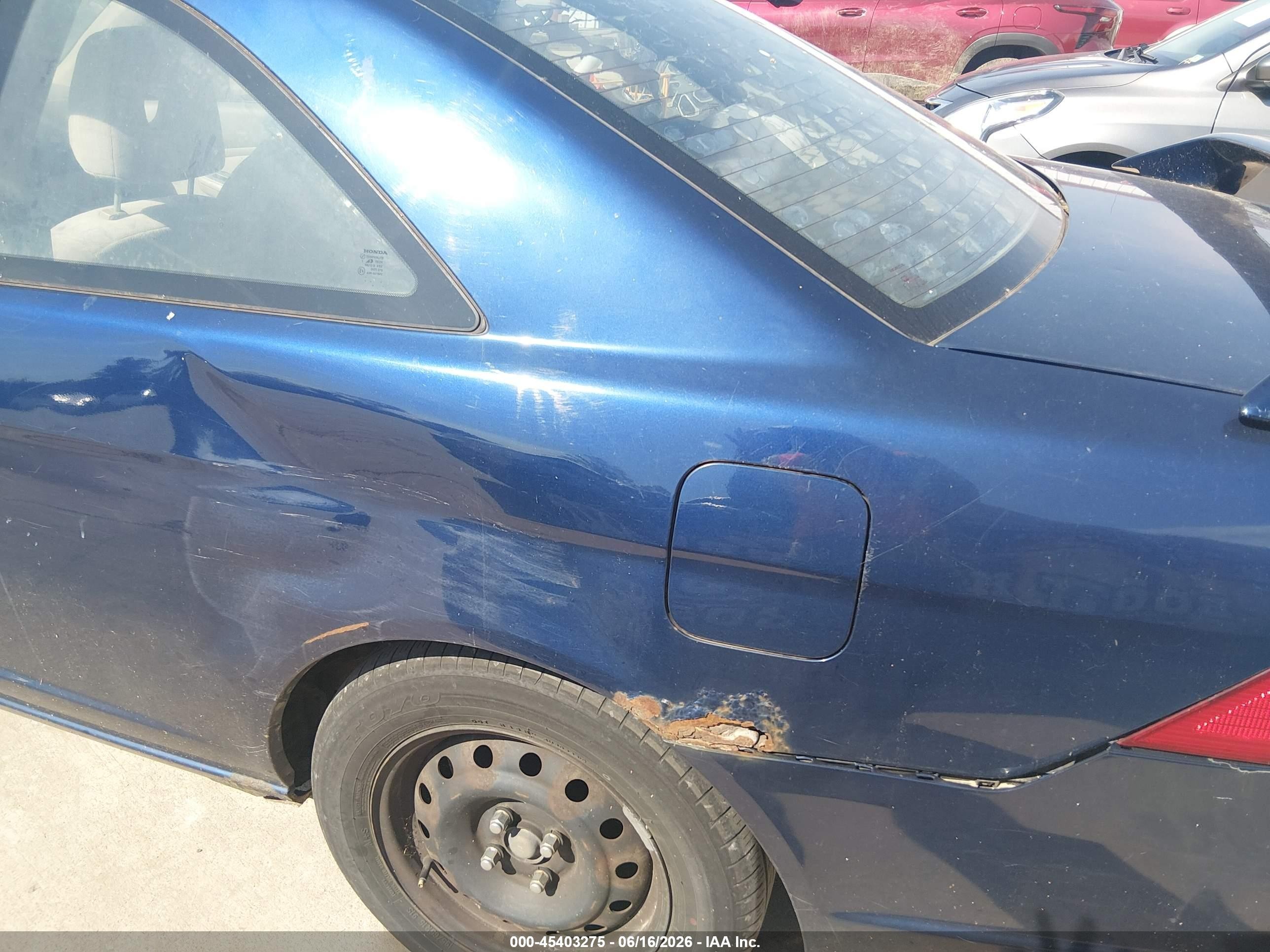 2002 Honda Civic Ex Синий vin: 1HGEM22912L043542