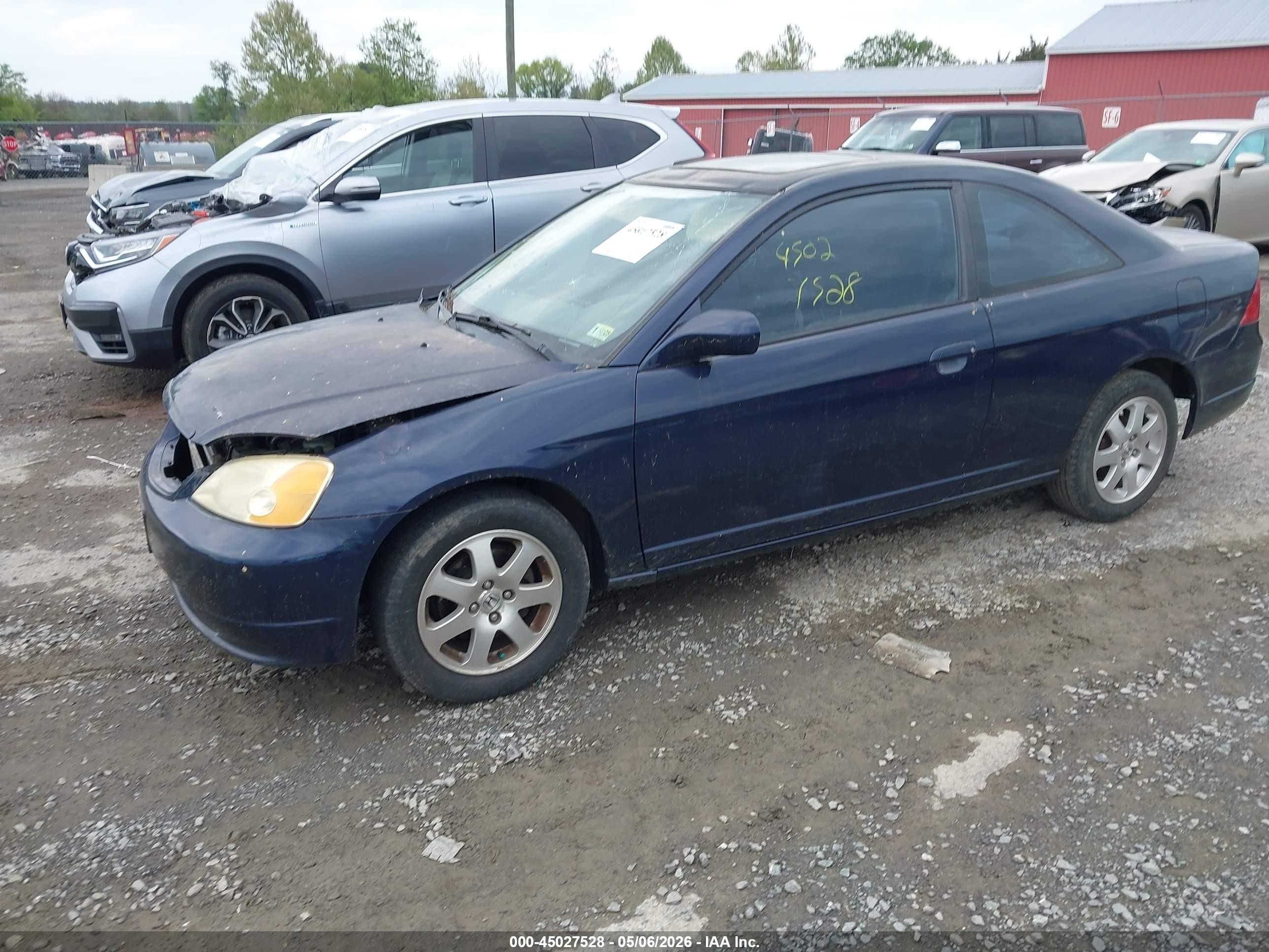 2003 Honda Civic Ex Blue vin: 1HGEM22913L057488