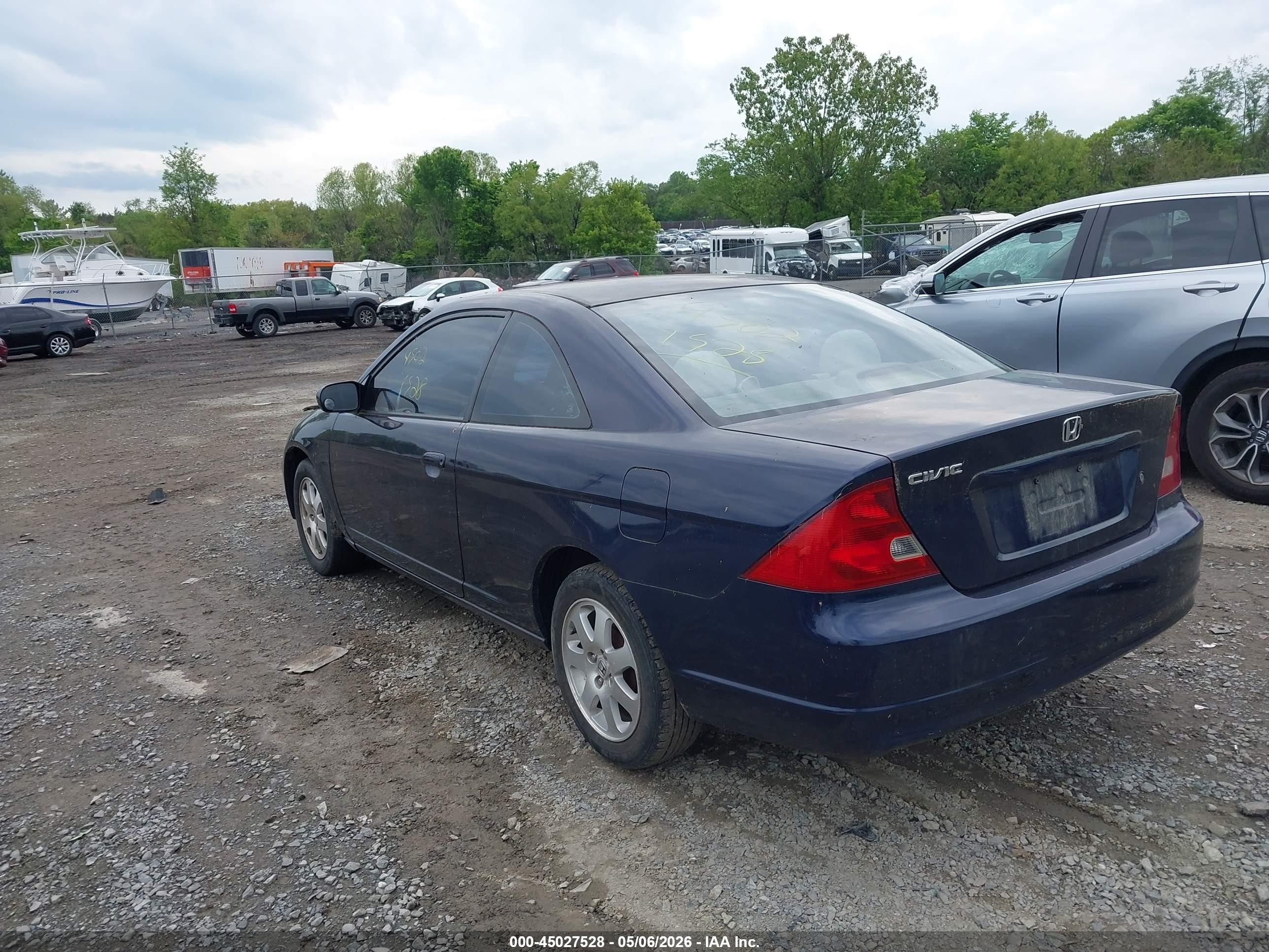 2003 Honda Civic Ex Blue vin: 1HGEM22913L057488