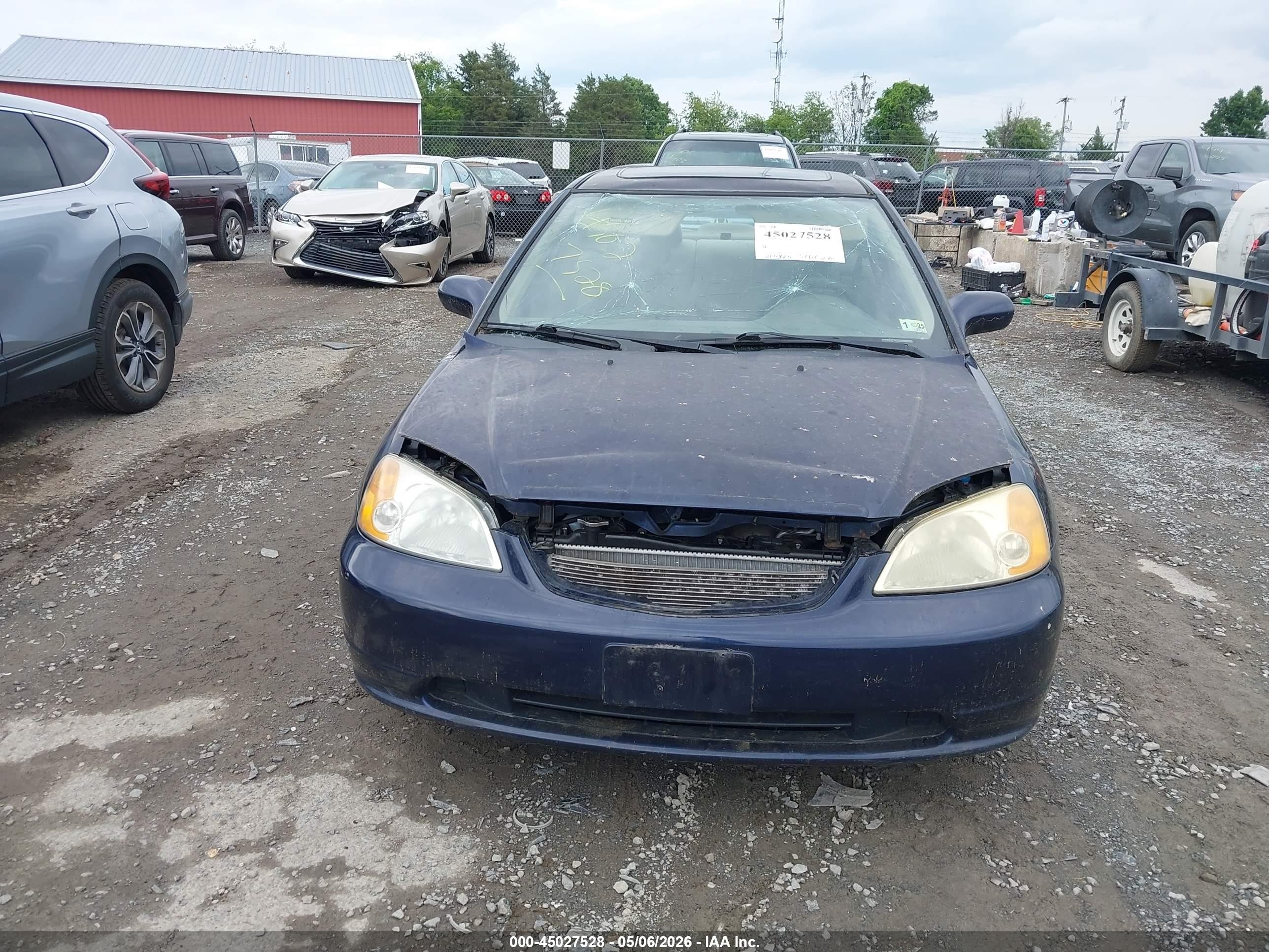 2003 Honda Civic Ex Blue vin: 1HGEM22913L057488