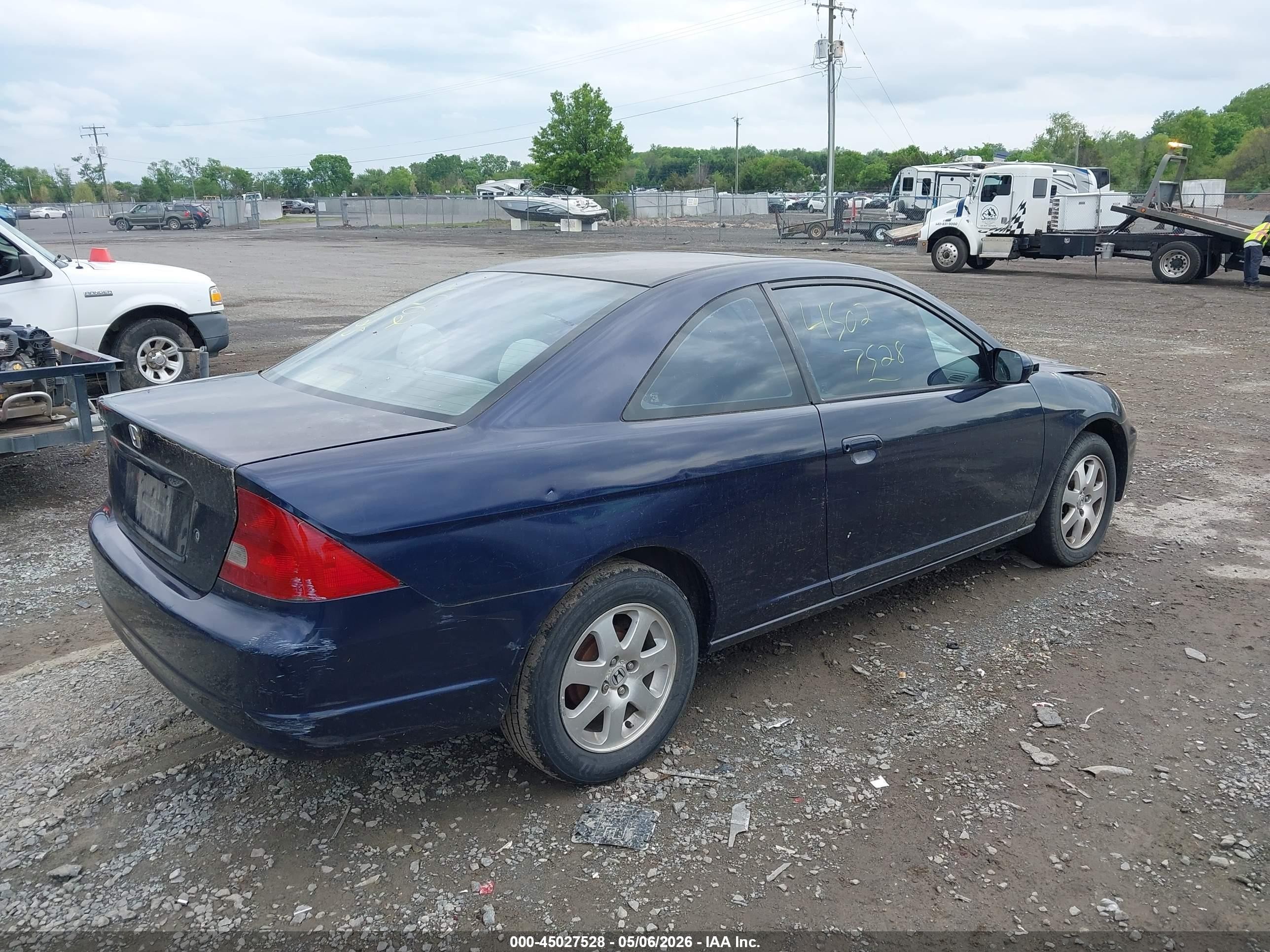 2003 Honda Civic Ex Blue vin: 1HGEM22913L057488