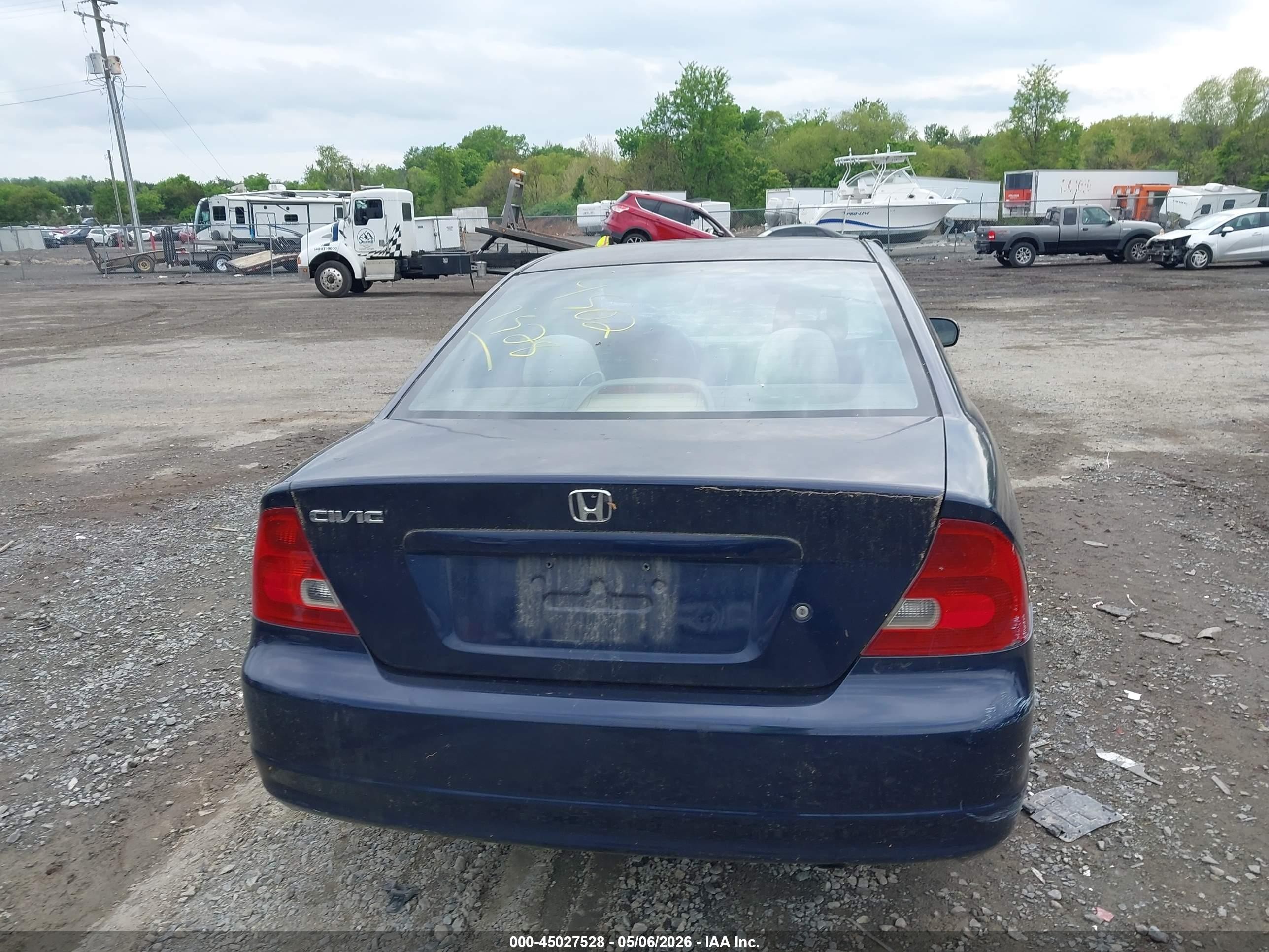 2003 Honda Civic Ex Blue vin: 1HGEM22913L057488