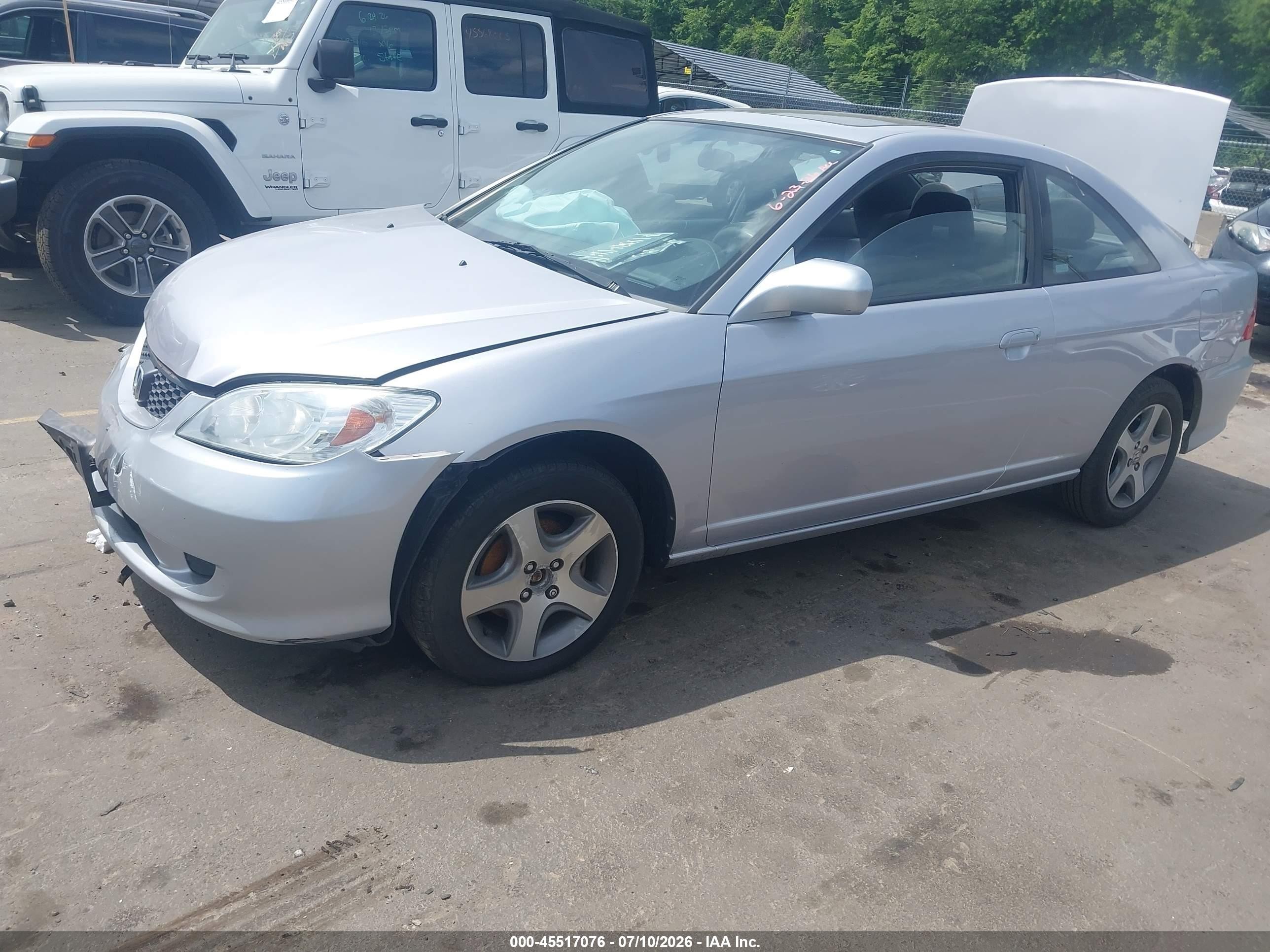 2004 Honda Civic Ex Silver vin: 1HGEM22914L014061