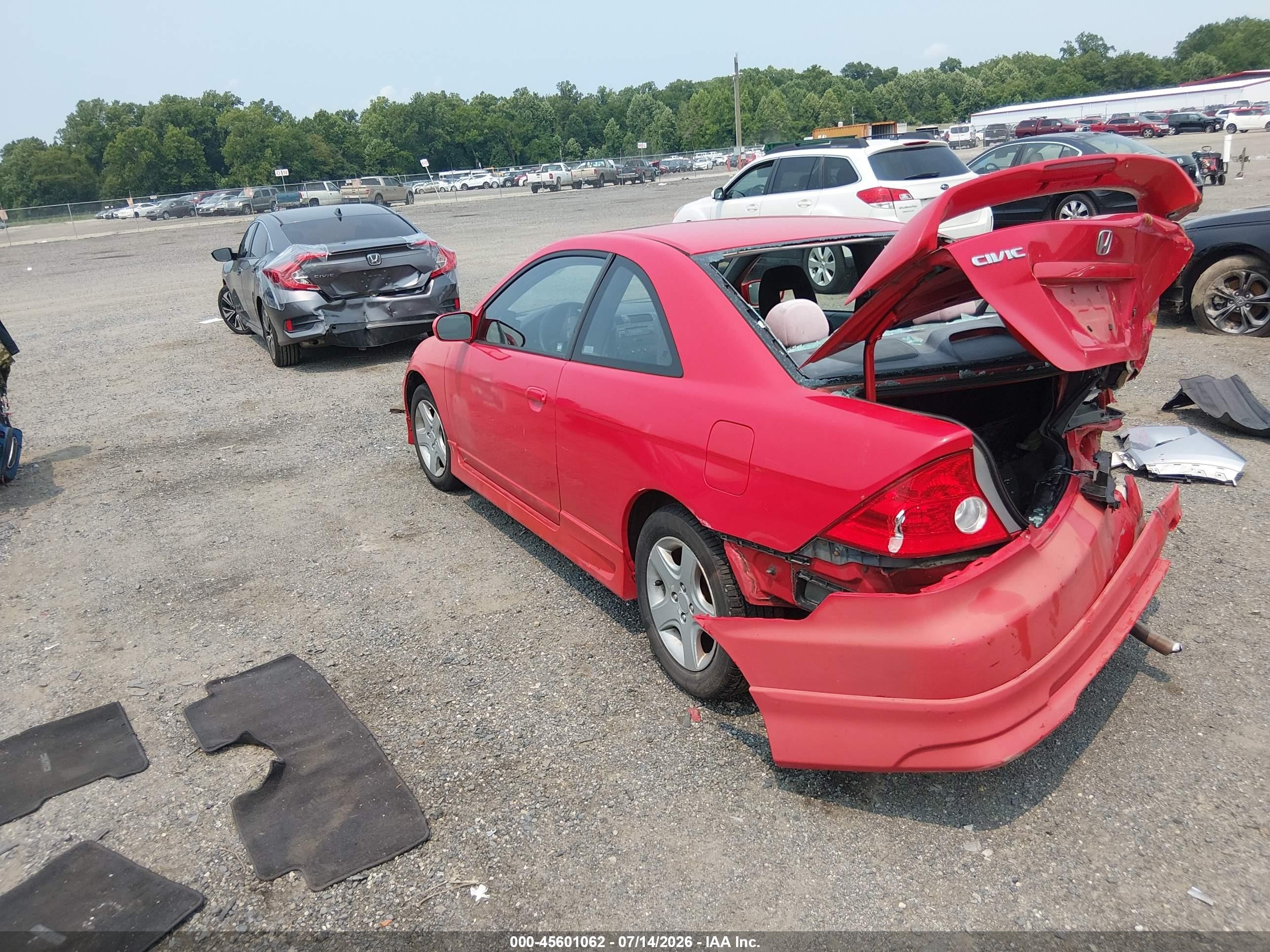 2004 Honda Civic Ex Red vin: 1HGEM22914L014500