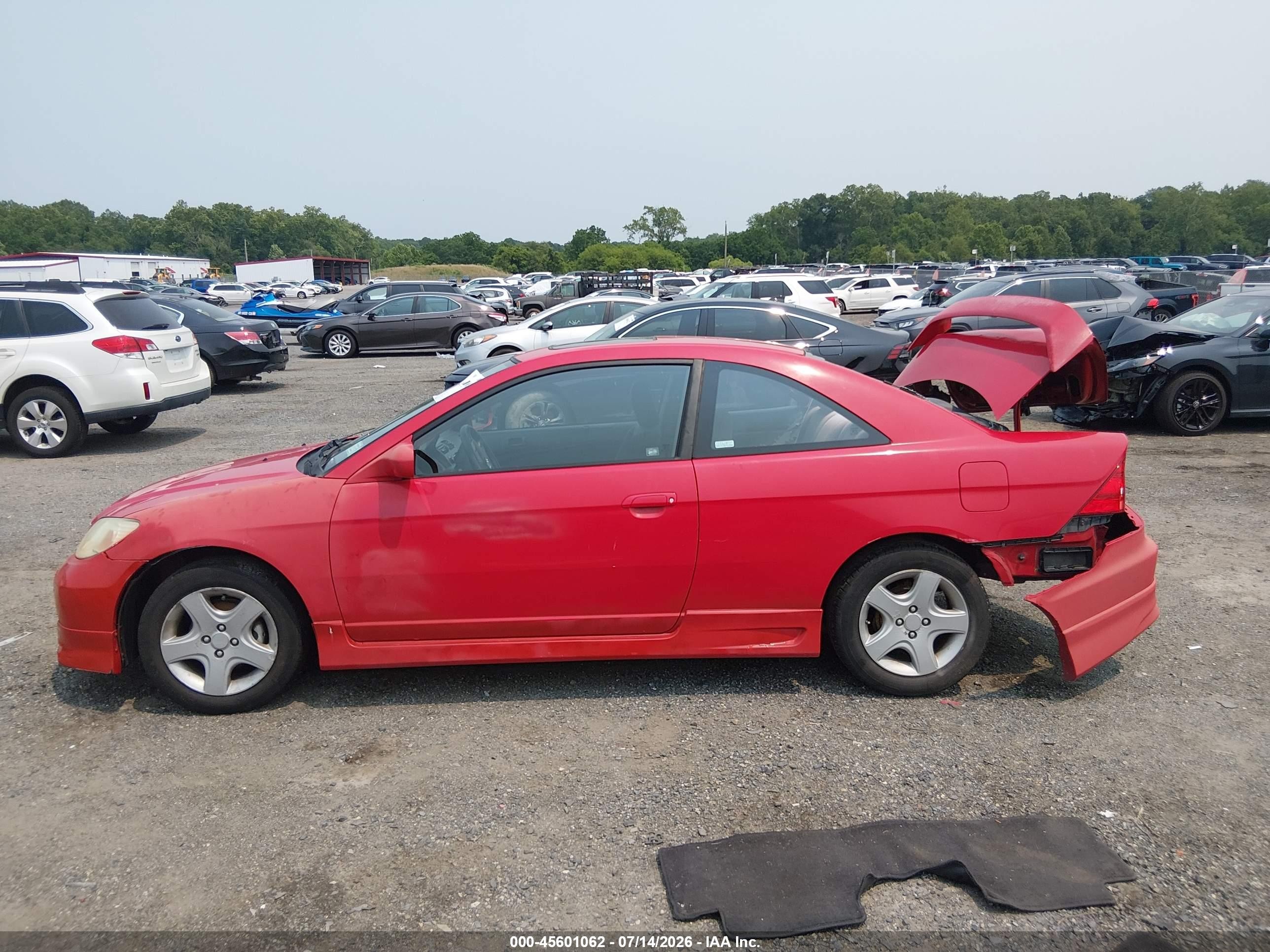 2004 Honda Civic Ex Red vin: 1HGEM22914L014500